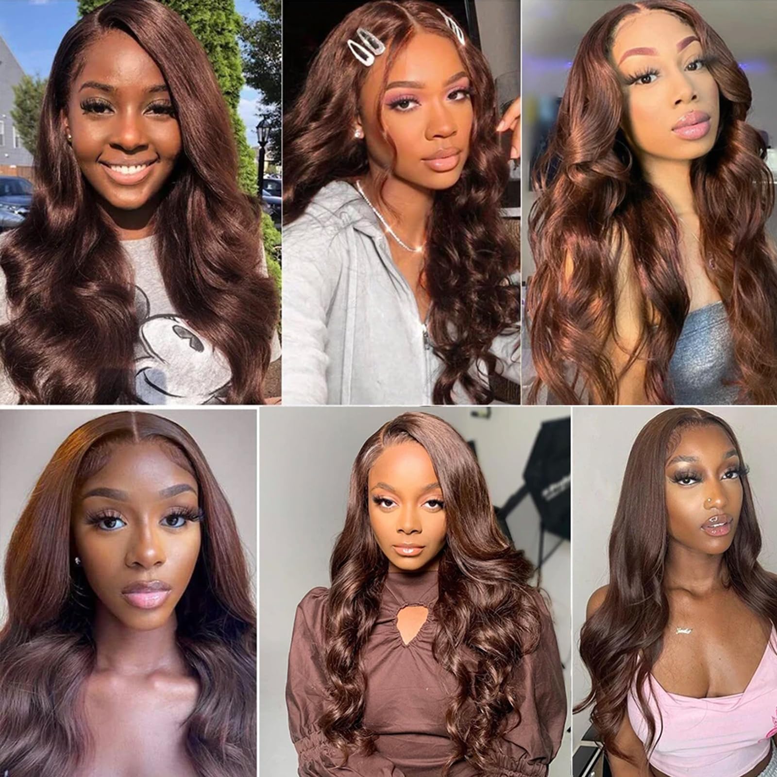 13x6 Chocolate Brown Lace Front Wig Human Hair 30 Inch Body Wave - Pre Plucked with Baby Hair 200% Density HD Transparent Lace - Natural Looking Wigs for Black Women | Daily Wear, Parties, Cosplay, Special Occasions