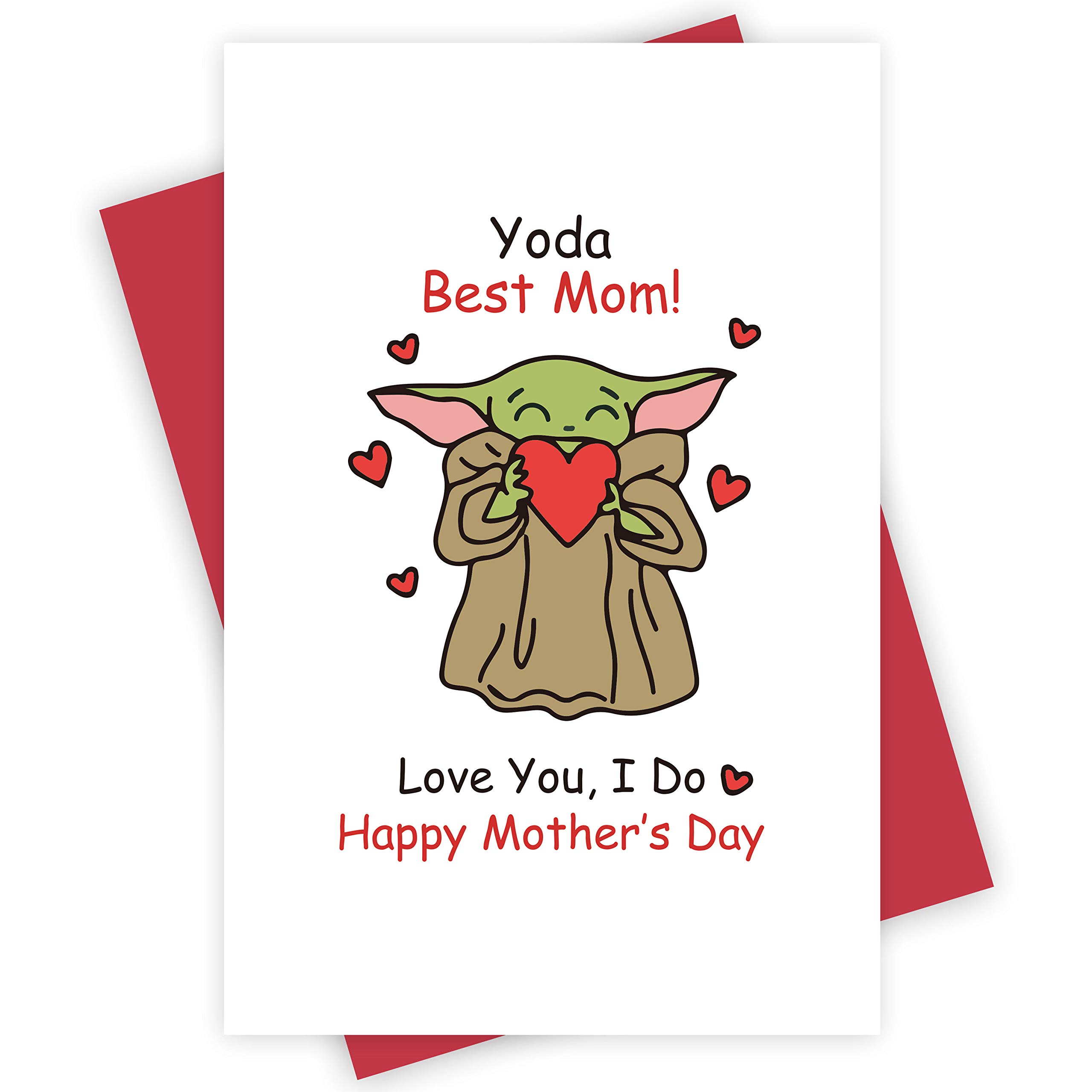 Unique Yoda Best Mom Greeting Card - Funny Star Wars Mother's Day & Birthday Card for Mom - Perfect for Gifts, Special Occasions & Collectors