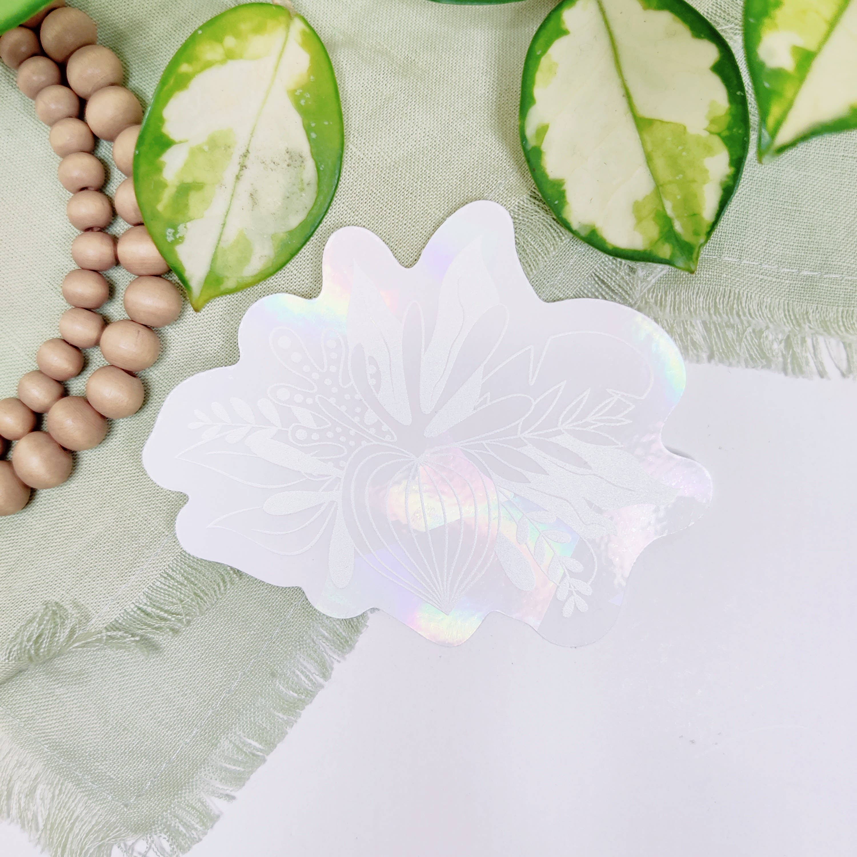 Beautiful Tropical Leaves Suncatcher - Handmade Window Decor for Home, Office & Garden - Stained Glass Sun Catcher for Natural Light & Boho Style Decor