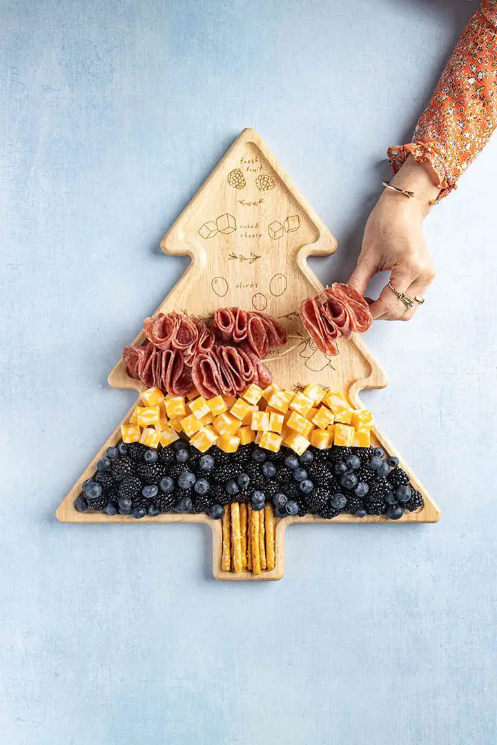 Meg Quinn CharcuteTree Charcuterie Board - 18 x 15.33 Inches Wooden Serving Tray for Cheese, Charcuterie & Appetizers - Perfect for Entertaining, Parties & Holiday Gatherings