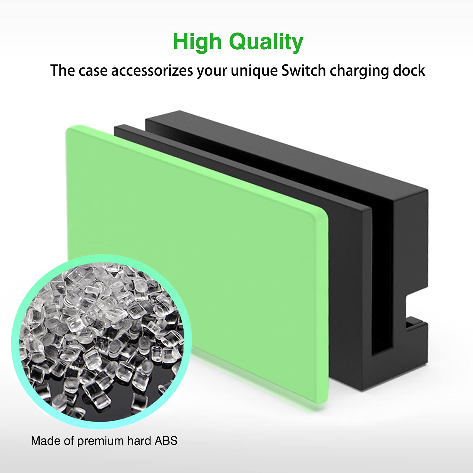 Custom Faceplate Cover for Nintendo Switch Charging Dock - Hard PC Slim Shell Anti-Scratch Protection, No Screwdriver Installation (Green) - Perfect for NS Docking Station Protection & Style Upgrade