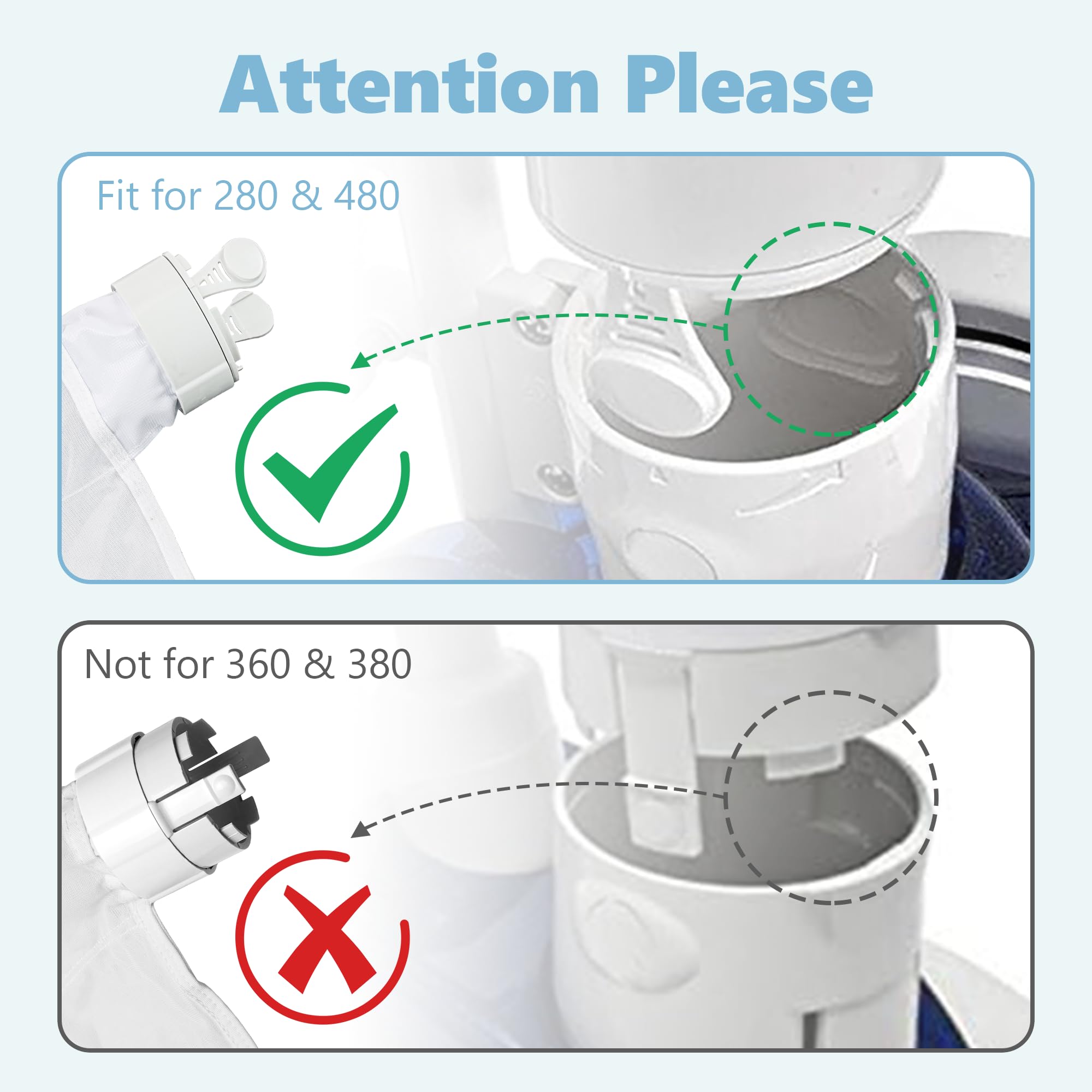 Polaris 280 & 480 Pool Cleaner Replacement Filter Bags - 2 Pack All-Purpose Zippered Spa Bags Compatible with K13 K16 Models - Perfect for Pool Maintenance & Debris Collection