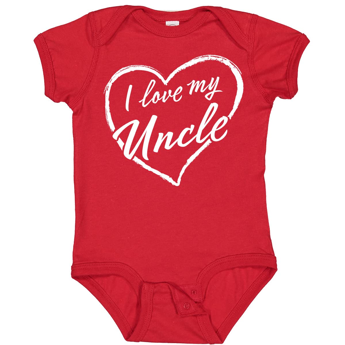 Inktastic I Love My Uncle White Chalk Heart Baby Bodysuit - Cute Infant Onesie for Family Bonding & Special Occasions