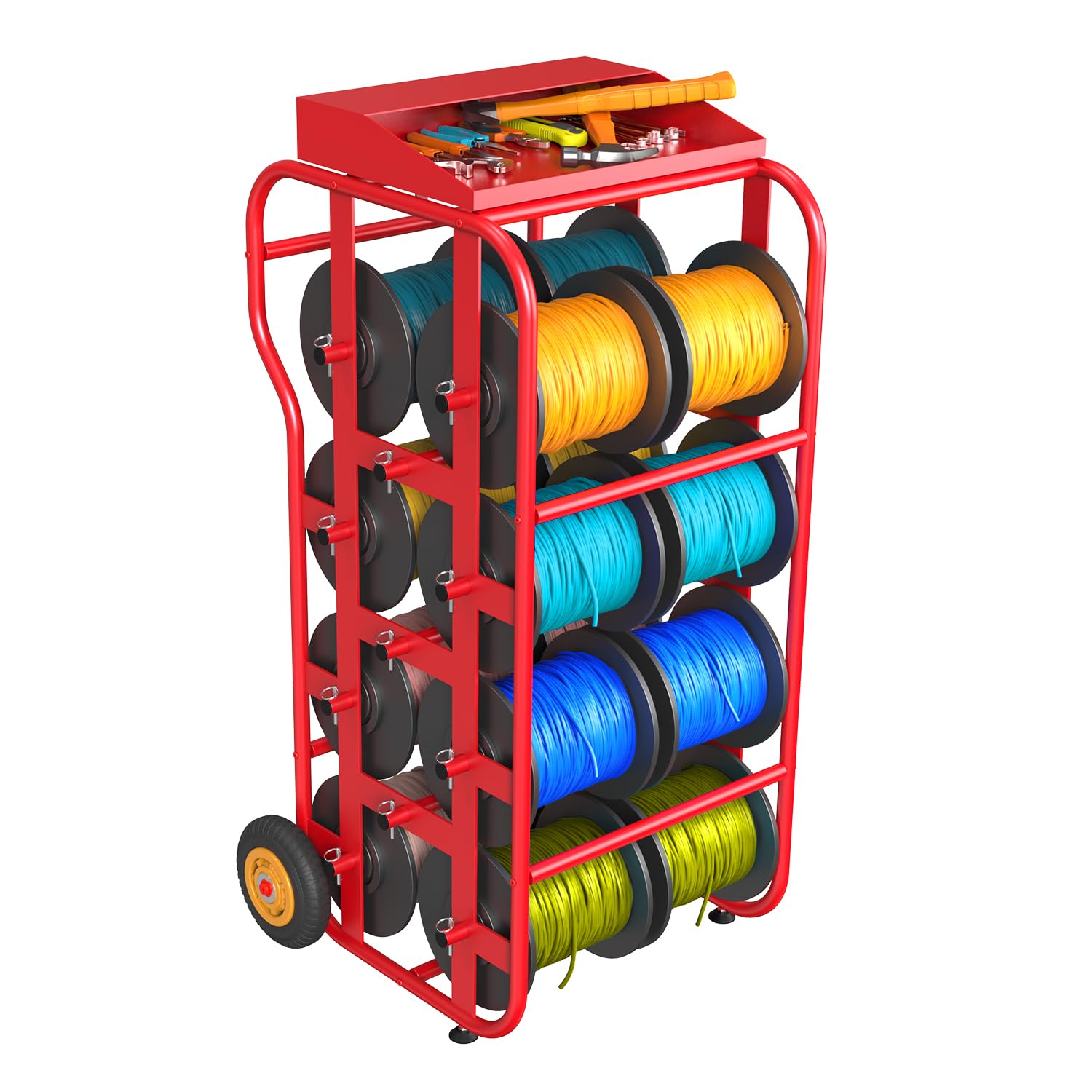 Wire Spool Rack & Cable Caddy - Portable Wire Holder for Efficient Cable Management | Multi-Spool Dispenser for Electrical, Industrial & Retail Use | Perfect for Electricians, DIY Projects & Workshop Organization