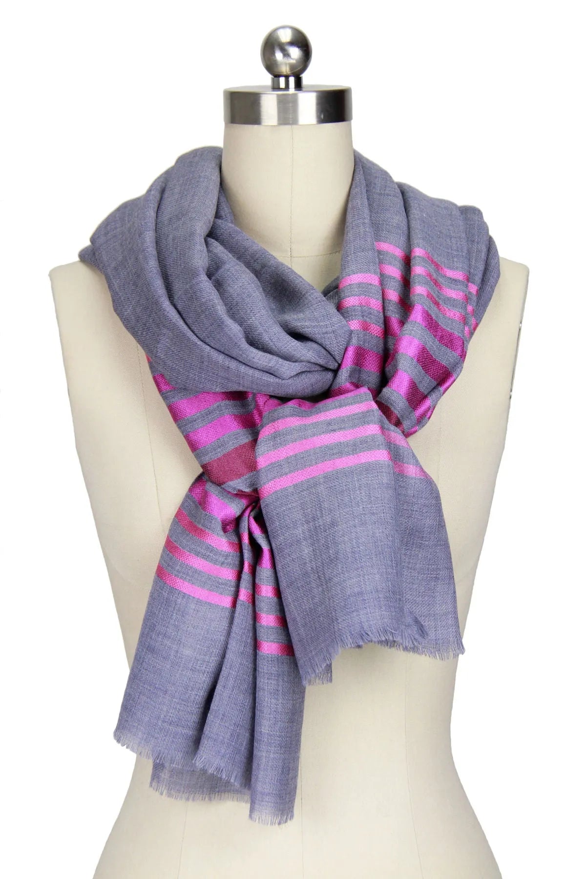 Elegant Metallic Striped Scarf for Women - Fashionable Winter Accessory - Perfect for Office, Party & Holiday Outfits