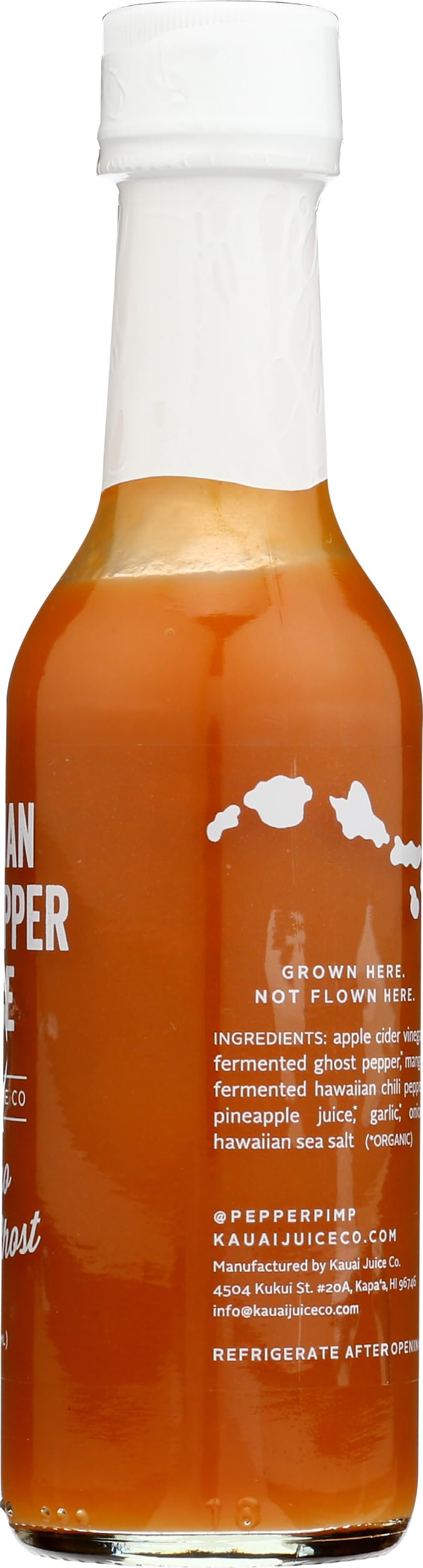 KAUAI JUICE CO Fermented Mango Garlic Ghost Pepper Hot Sauce - 5 Fl Oz Bottle | Spicy Condiment for Tacos, Wings & BBQ | Hawaiian-Inspired Gourmet Hot Sauce