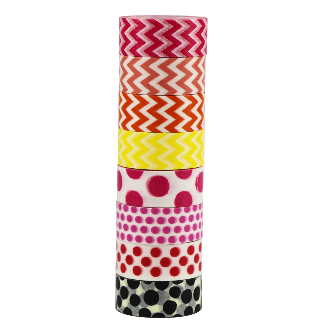 8pcs Dots & Arrows Washi Tape Set - Decorative Masking Tapes for Scrapbooking, DIY Crafts, Journaling, Gift Wrapping & Home Decor - Adhesive Paper Tape for Bullet Journals, Planners & Card Making (Pattern-2)