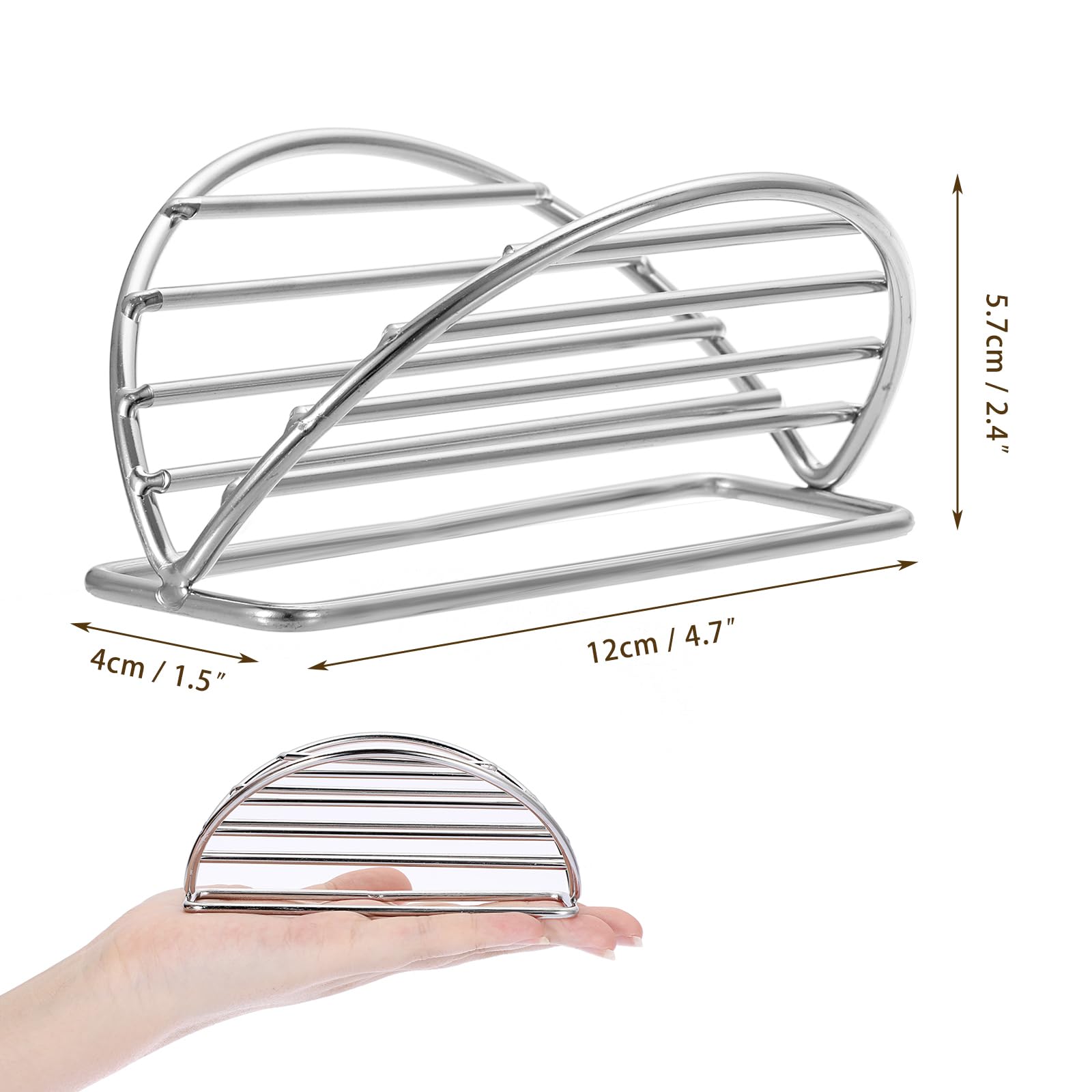 5-Pack Stainless Steel Taco Holders Stand - Durable Taco Rack for Soft & Hard Shell Tacos, Burritos & Tortillas - Perfect for Taco Bars, Kitchens & Restaurants - Ideal for Parties, Family Gatherings & Mexican Food Lovers