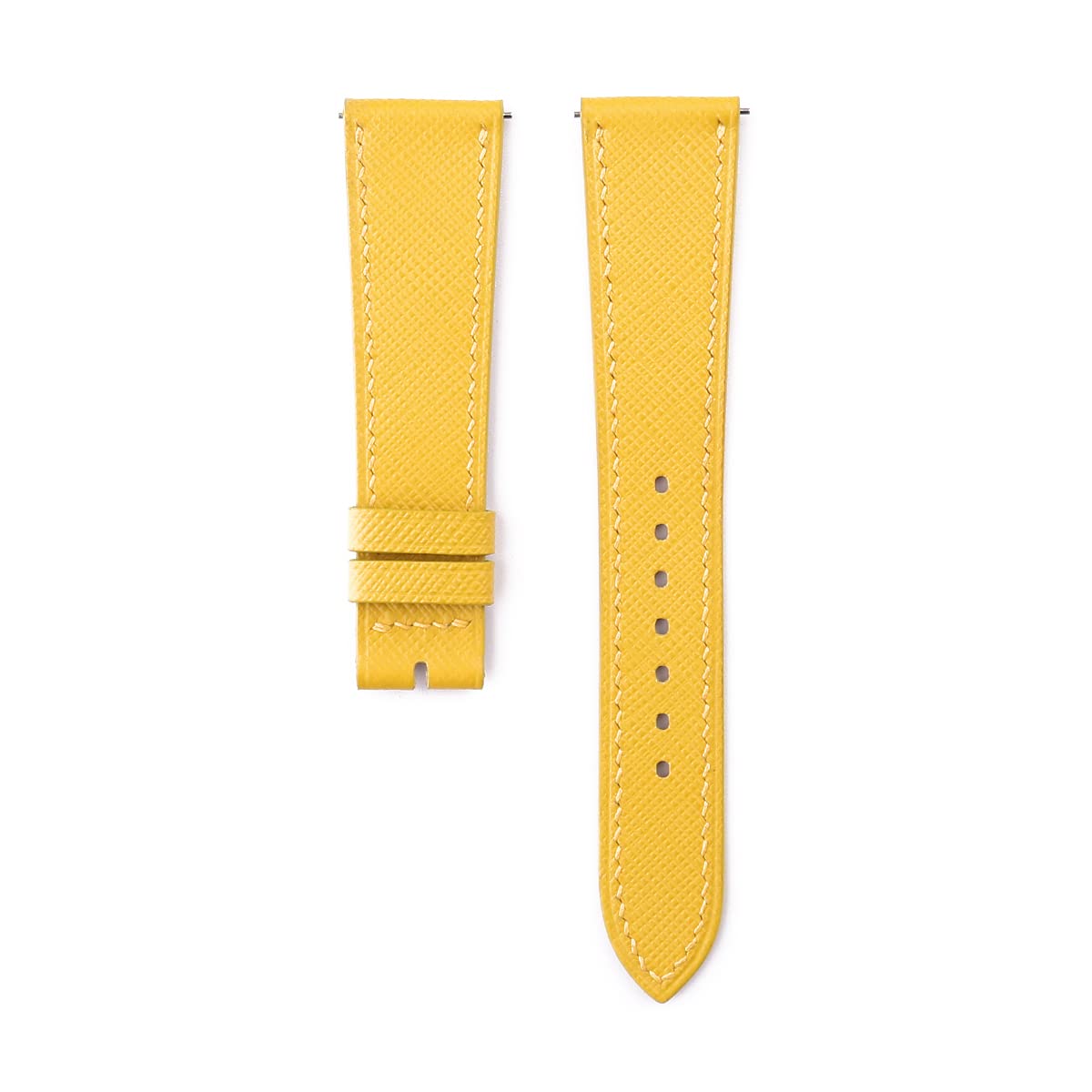 Handmade Classic Saffiano Leather Watch Band - Quick Release Strap for Apple Watch & Smartwatches (16mm 18mm 19mm 20mm 22mm) - Premium Replacement Band for Men & Women - Yellow Leather Watch Accessory - Perfect for Business, Casual & Everyday Wear