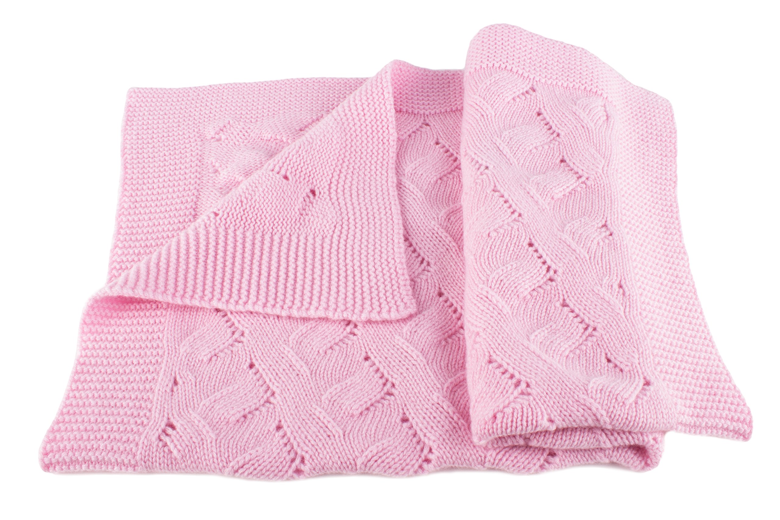Luxury 100% Cashmere Baby Blanket for Girls - Handmade in Scotland - Soft Pink Premium Blanket - Perfect for Nursery, Gift & Travel - RRP $300