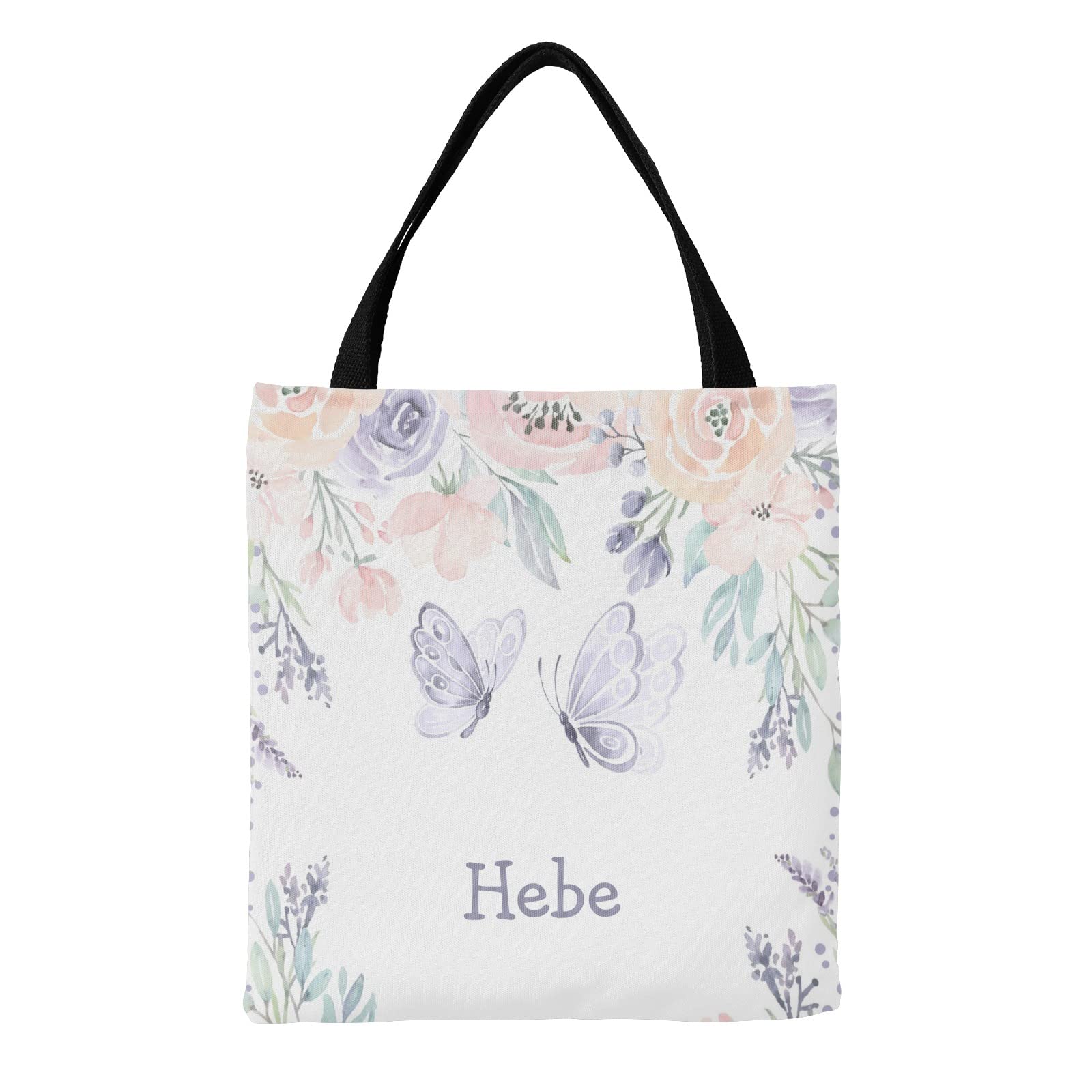 Personalized Pink Flower Magic Unicorn Canvas Tote Bag - Reusable Eco-Friendly Handbag for Women & Girls - Perfect for School, Travel, Shopping & Gifts - Cute Unicorn Lover Accessory for Everyday Use