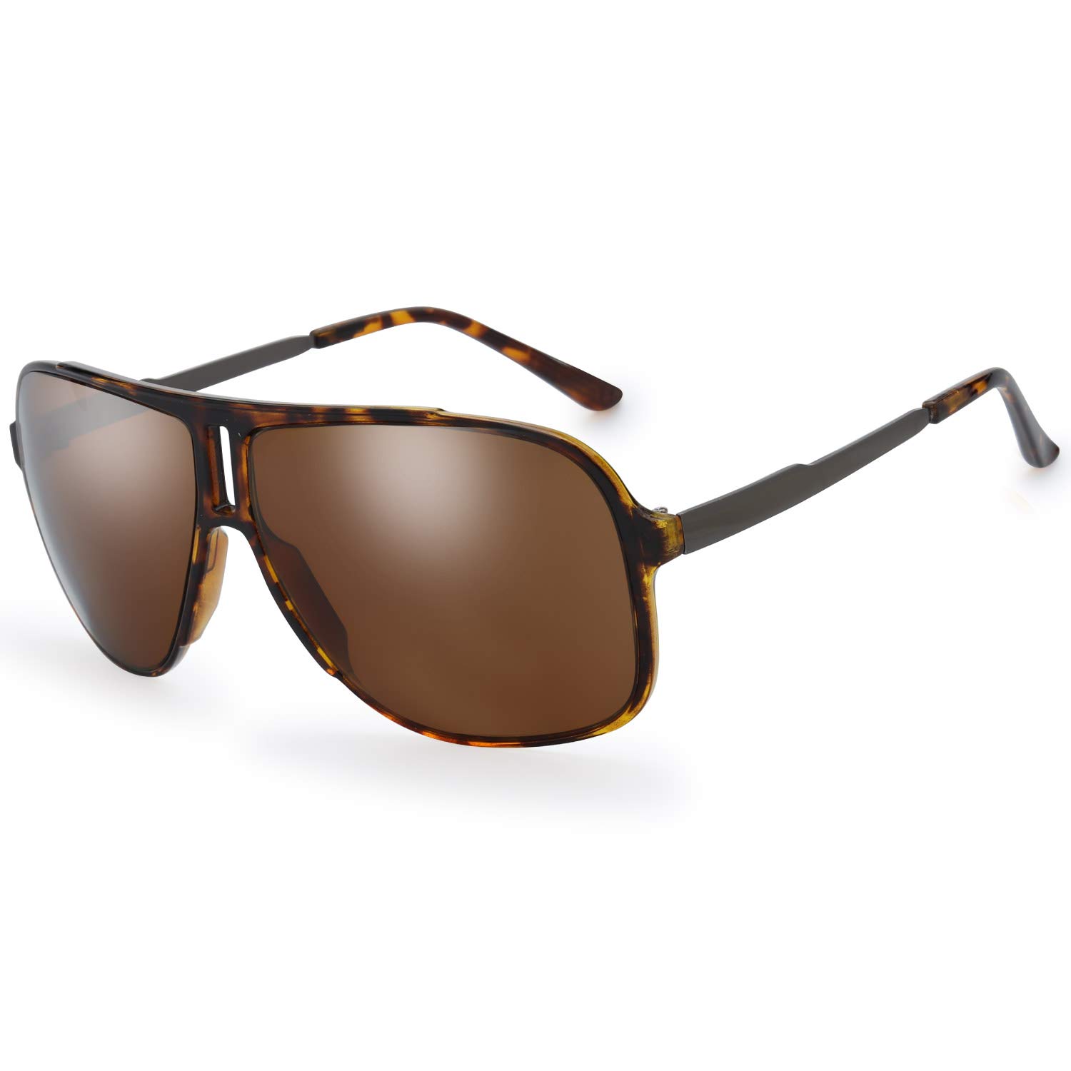 Men's Aviator Sunglasses - Polarized UV Protection, Lightweight Metal Frame, Classic Safari Style - Perfect for Outdoor Adventures, Driving, Travel & Gifts