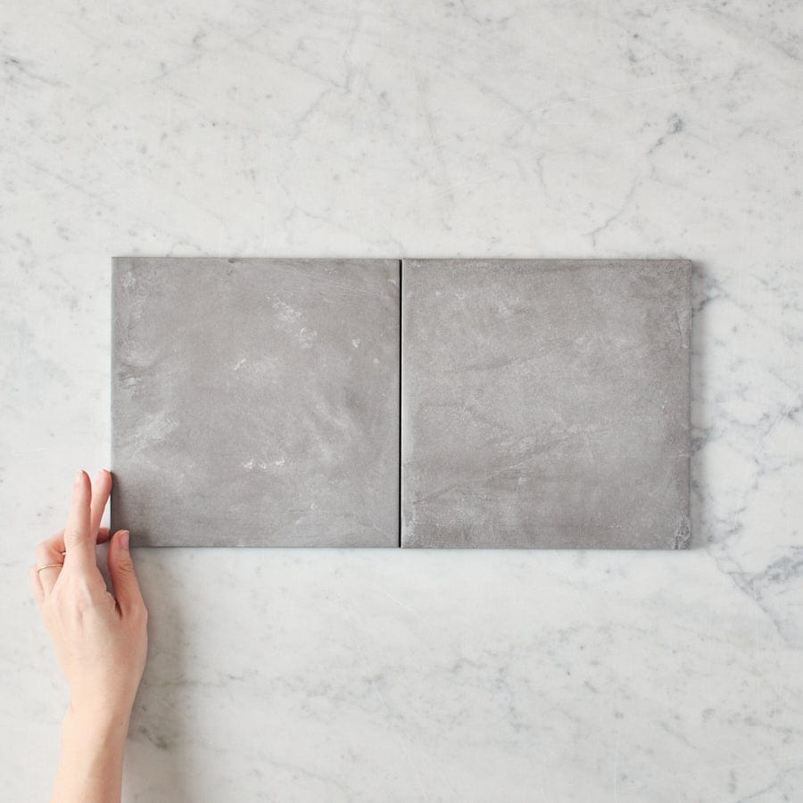 Premium Bells Beach Charcoal Encaustic Look Square Tile - Waterproof & Durable Ceramic Floor and Wall Tile for Bathroom, Kitchen, and Backsplash