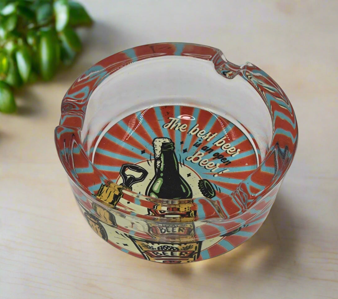 3.25 Inch Glass Ashtray with Elegant Design - Perfect for Indoor, Outdoor, and Smoking Lounges