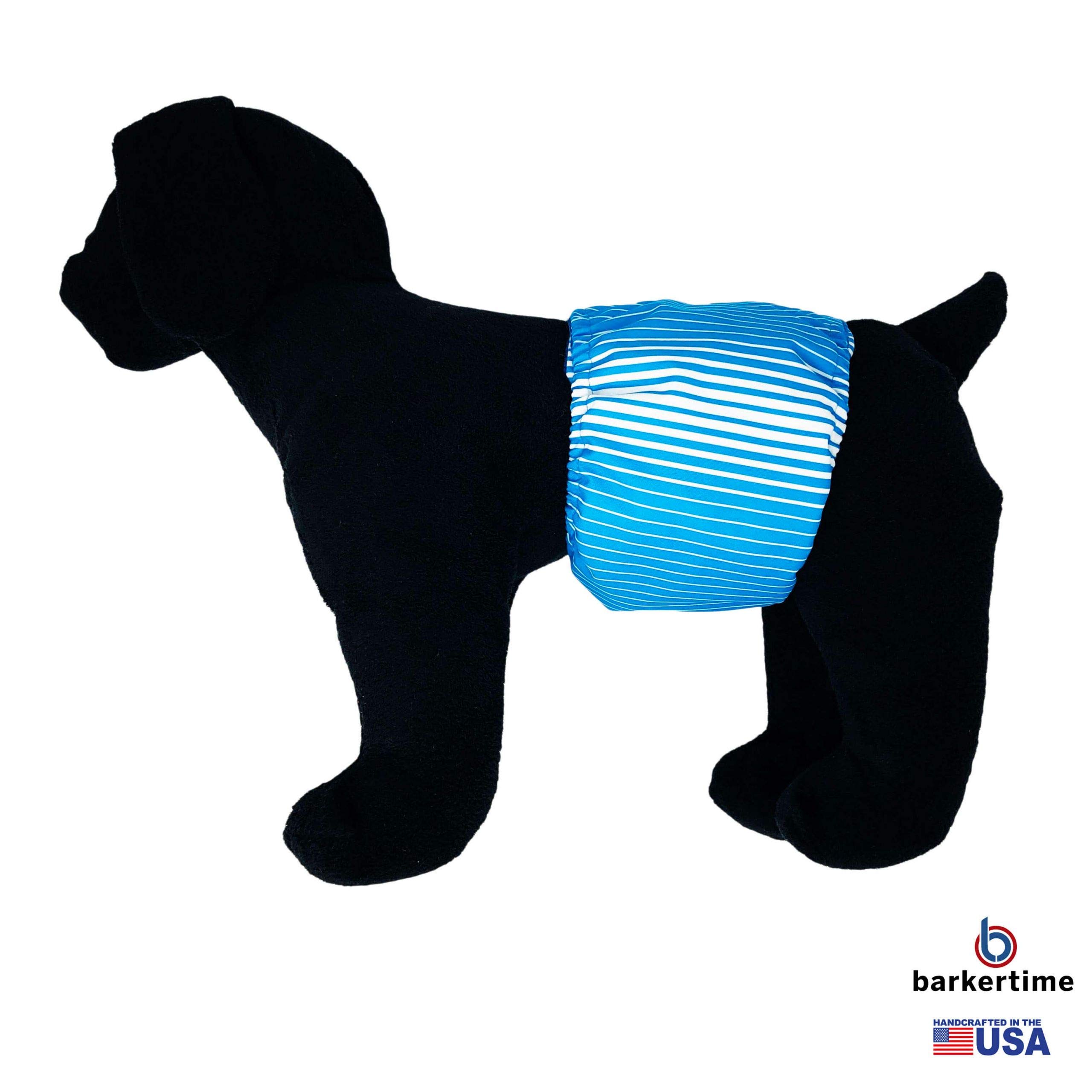 Premium Blue Stripes Dog Belly Band for Male Dogs - XL Washable Male Dog Wrap Diaper | Made in USA | Perfect for House Training, Incontinence & Travel Protection