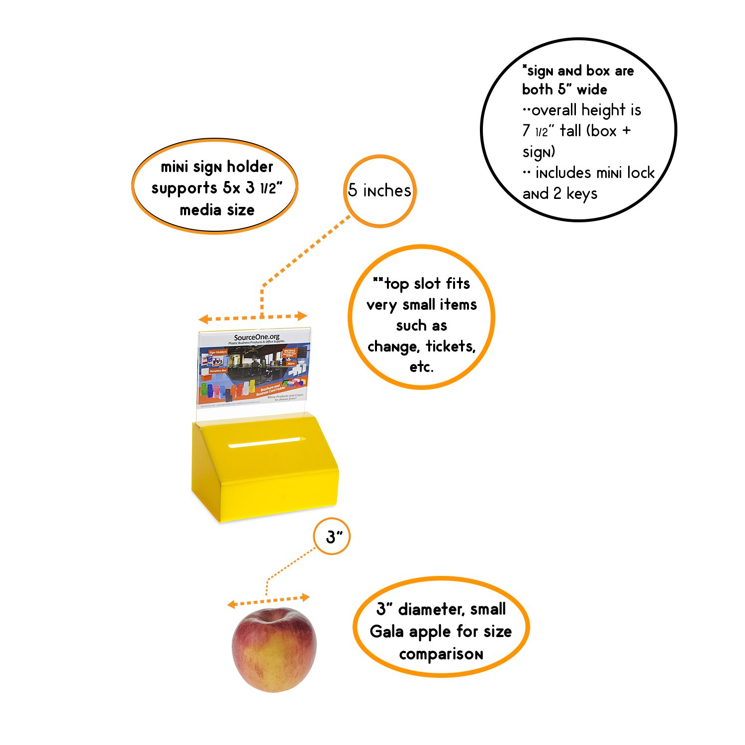 Heavy Duty Acrylic Donation Box with Lock & Sign Holder - Secure Ballot Box for Voting, Fundraising, Events & Charity Collections