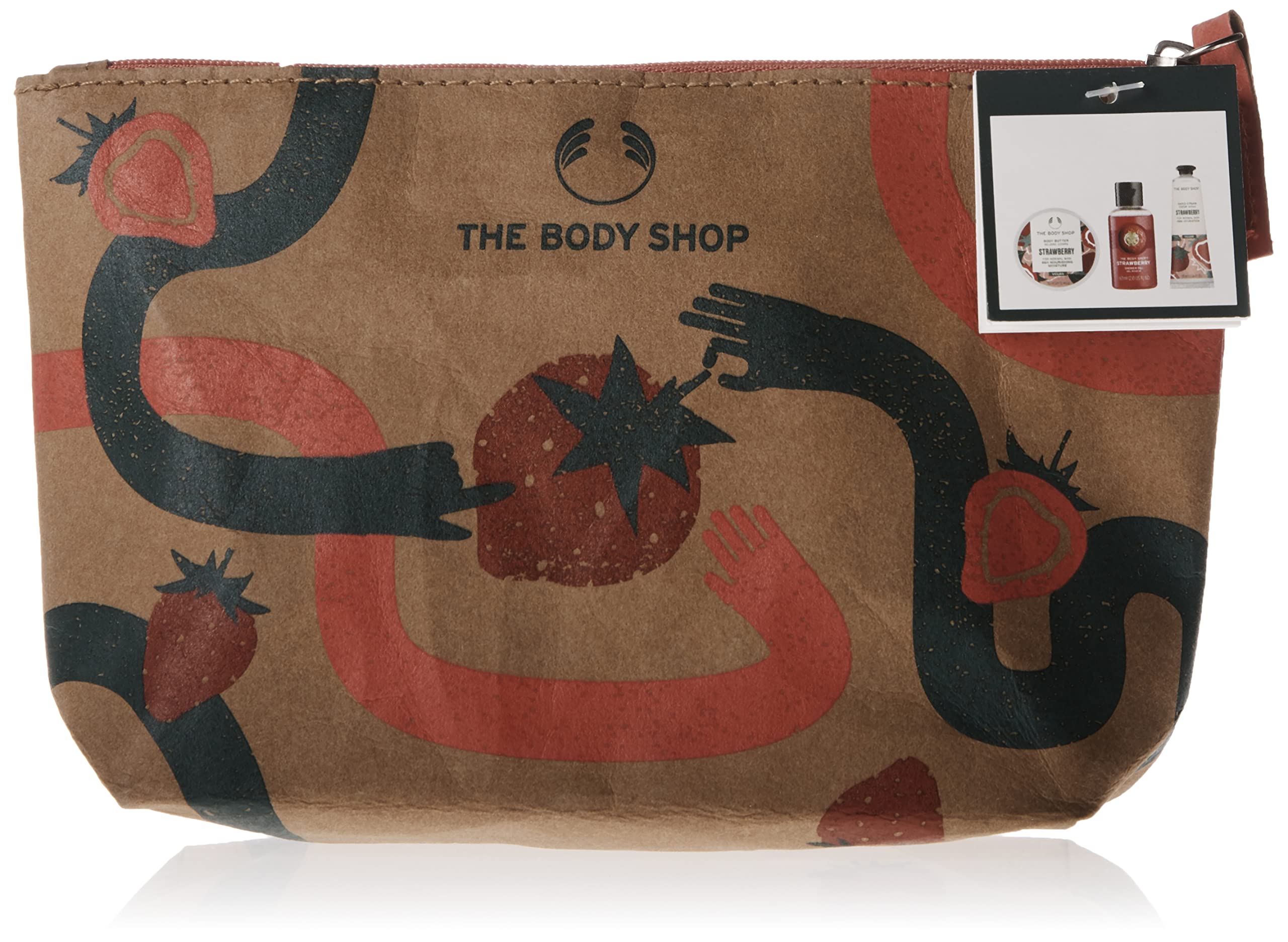 The Body Shop Vegan Strawberry Gift Set - Body Butter, Shower Gel & Hand Cream for Moisturizing & Pampering Skin Care Routine | Perfect for Gifts, Self-Care & Spa Days