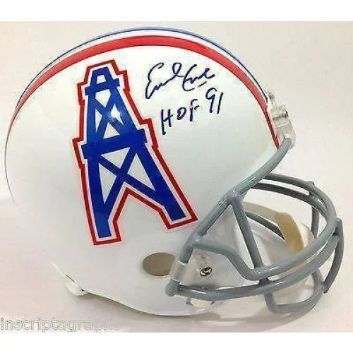 Earl Campbell Autographed Houston Oilers Helmet with JSA COA - Texas Tyler Rose Signed NFL Collectible - Perfect for Sports Memorabilia Displays & Fan Cave Decor