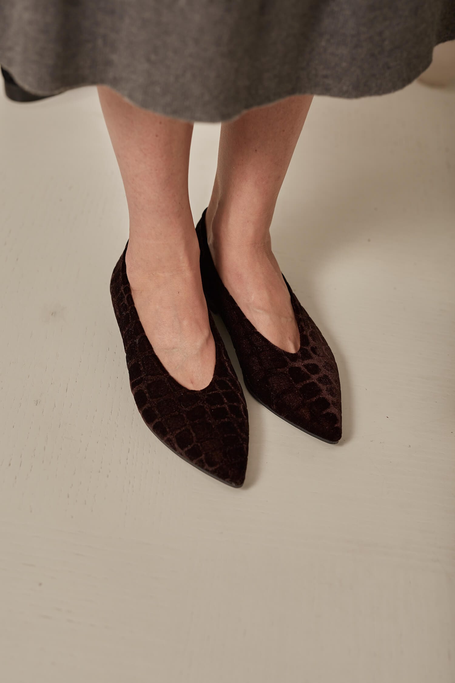Coco V.2 Velvet Vegan Pointed Ballerina Flats - Women's Comfortable Slip-On Shoes for Work & Casual Wear | Eco-Friendly & Sustainable Fashion