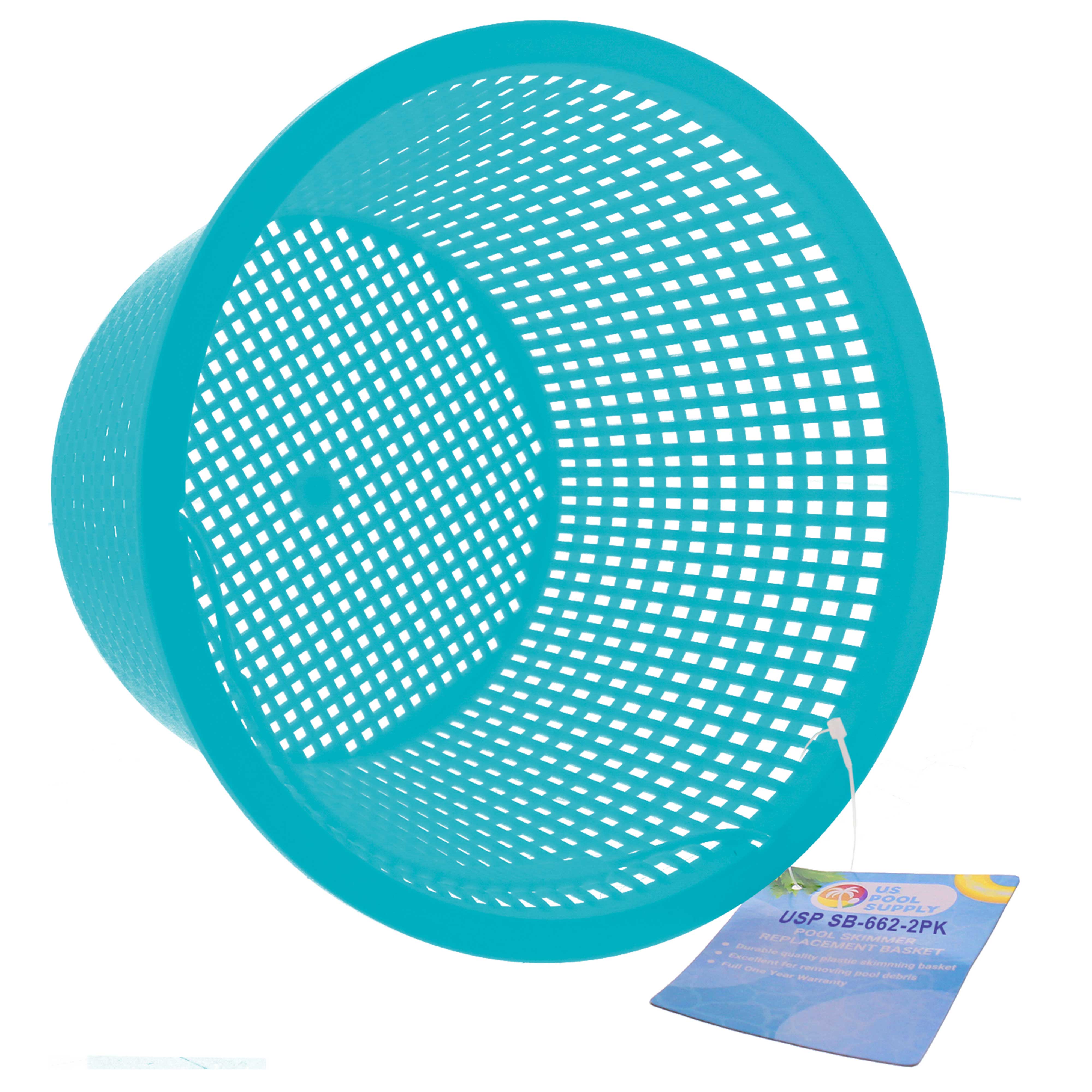 U.S. Pool Supply® Teal Blue Plastic Pool Skimmer Basket (Set of 2) - 8