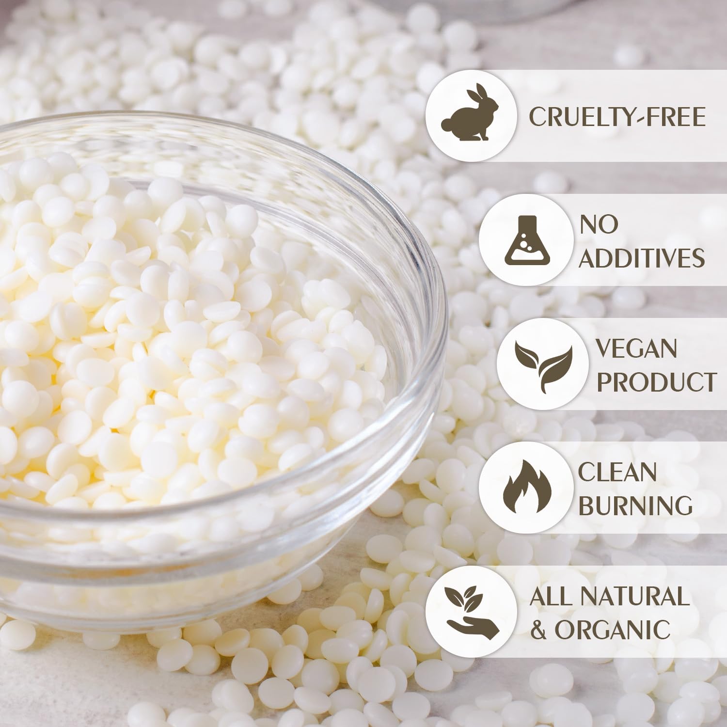 Organic Soy Wax for Candle Making - 100% Natural, Pure & Additive-Free Farm-Grown Soy Wax (10lb) - Perfect for DIY Candles, Wax Melts & Aromatherapy at Home