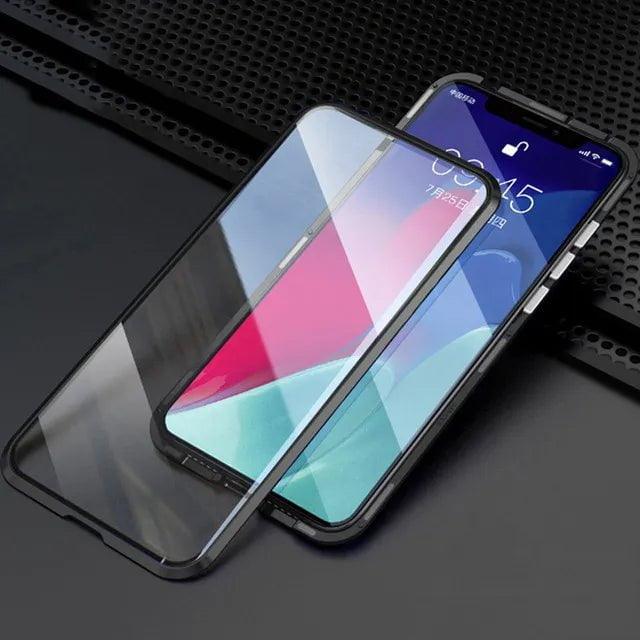 Samsung Galaxy S24 Magnetic Adsorption Glass Metal Case - Premium Protective Cover for Everyday Use & Travel