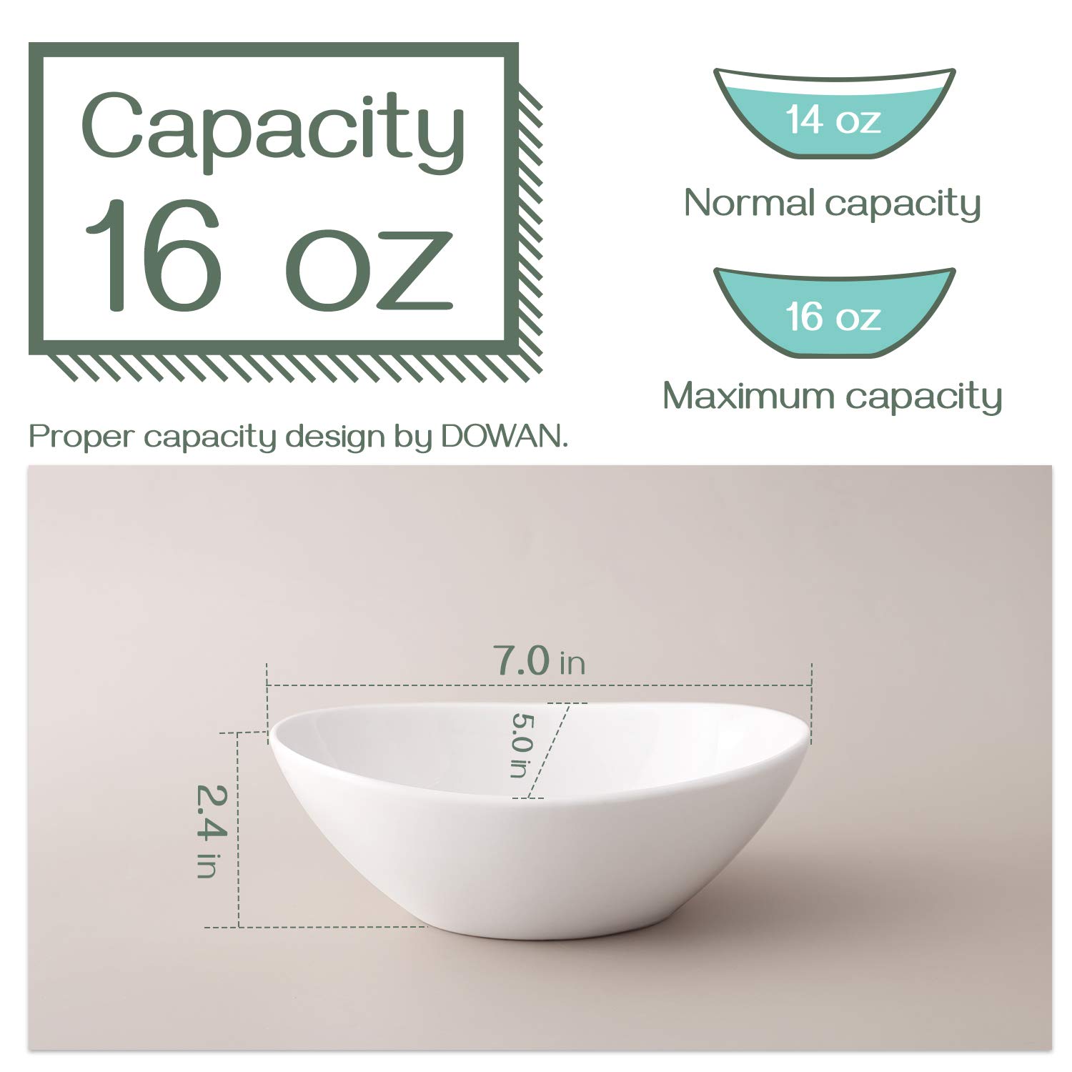 DOWAN 32oz Soup Bowls & 16oz Serving Bowls Set of 10 - Ceramic Dinnerware for Soup, Salad, Pasta, Ice Cream - Perfect for Home, Restaurant, Party Use
