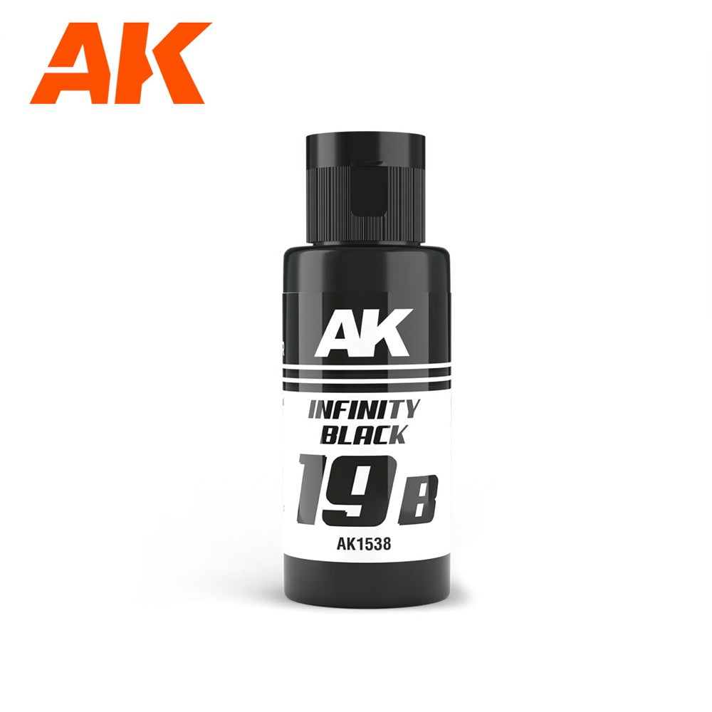 AK Interactive AK1538 Dual Exo Sc-Fi 19B Infinity Black 60ml Acrylic Paint - Premium Model & Miniature Paint for Warhammer, D&D, and Scale Models - Perfect for Airbrush and Hand Painting