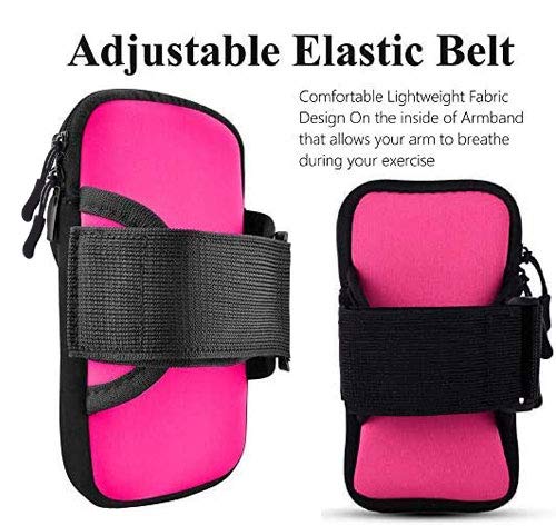 Running Armband Phone Holder for iPhone 16/15/14/13/12/11 Pro Max/XS/XR/X & Galaxy S20-S25 Ultra/Note - Adjustable Sports Armband for Running, Gym, Workout & Exercise - Secure Fit for Phones Up to 6.8