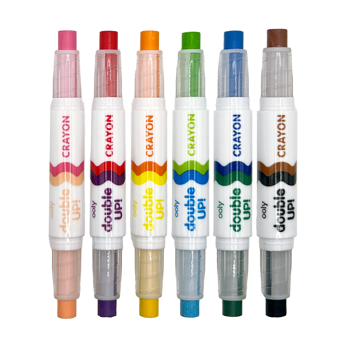 Double Ended Crayons - 6 Pack of Vibrant Colors for Kids Art & Drawing | Perfect for Classroom, Home & Travel Activities