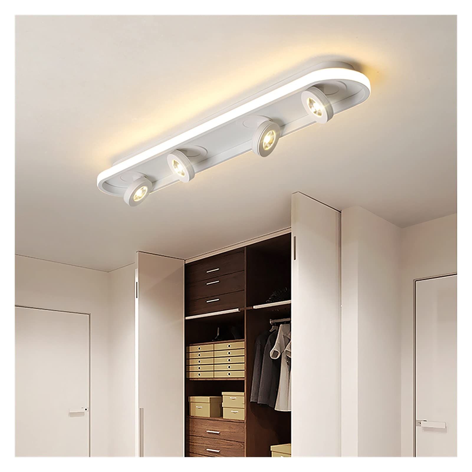 Modern LED Chandelier Ceiling Light - 30x13x5cm White/Cool White Crystal Pendant Lighting Fixture for Bedroom, Living Room, Hallway, Porch & Balcony | Energy-Efficient Home Decor & Ambient Lighting Solution
