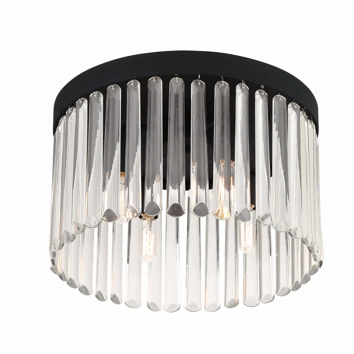 Emilie 4-Light Flush Mount Ceiling Fixture - 15W LED Chandelier for Bedroom, Living Room & Kitchen Lighting | Modern Round Ceiling Light Fixture