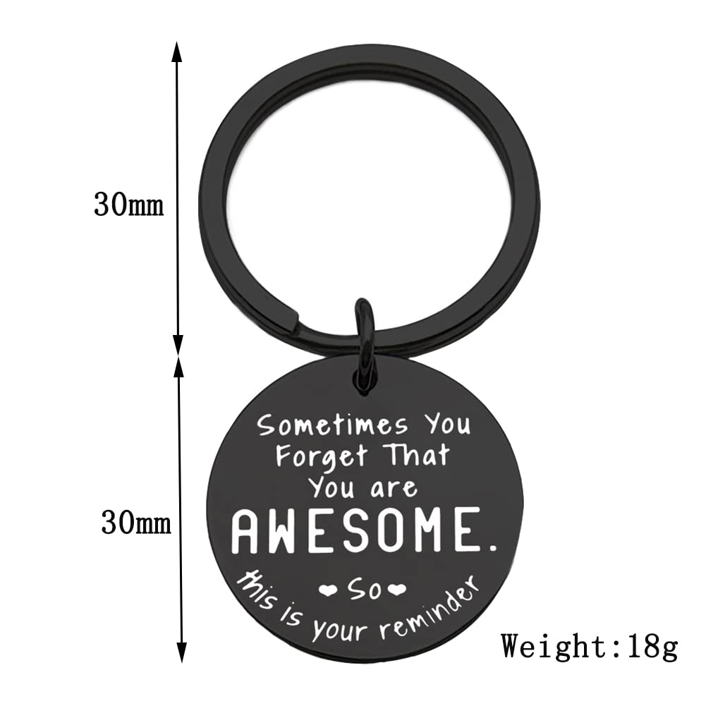 YALLNASL Funny Inspirational Keychain - Sometimes You Forget You're Awesome Gift for Women, Men, Best Friend, Grandson, BFF - Perfect for Birthday, Christmas, Thank You Gifts, Office, Travel, Daily Use