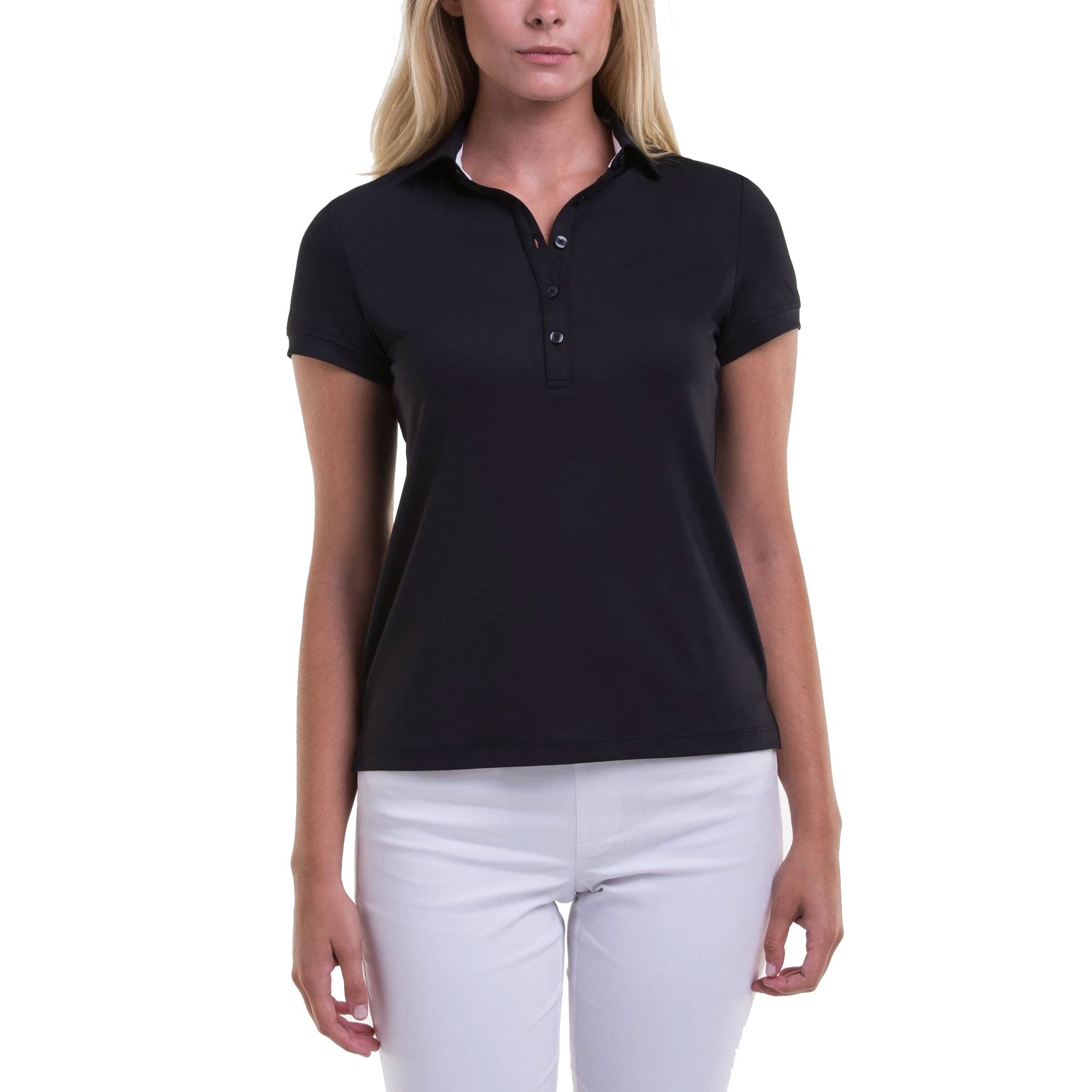 Fairway & Greene Claire Black Women's Golf Polo Shirt - Moisture-Wicking & UV Protection for Comfortable Play on the Course