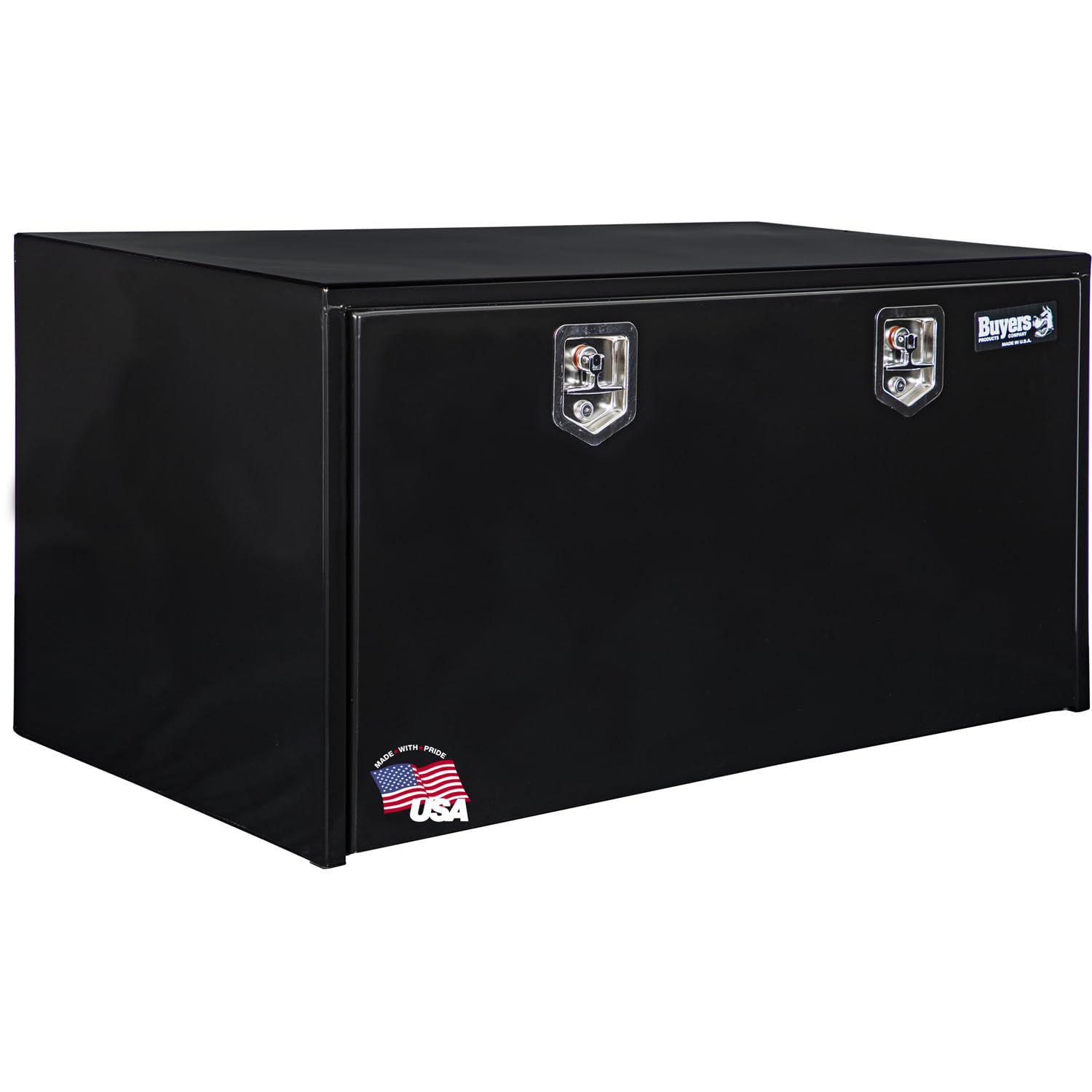 Buyers Products 1704315 Black Steel Underbody Truck Tool Box with Lockable T-Handle Latch - 24x24x60 Inch Heavy Duty Storage Chest | Made in USA | Perfect for Truck Bed Organization, Work Tools & Equipment Storage