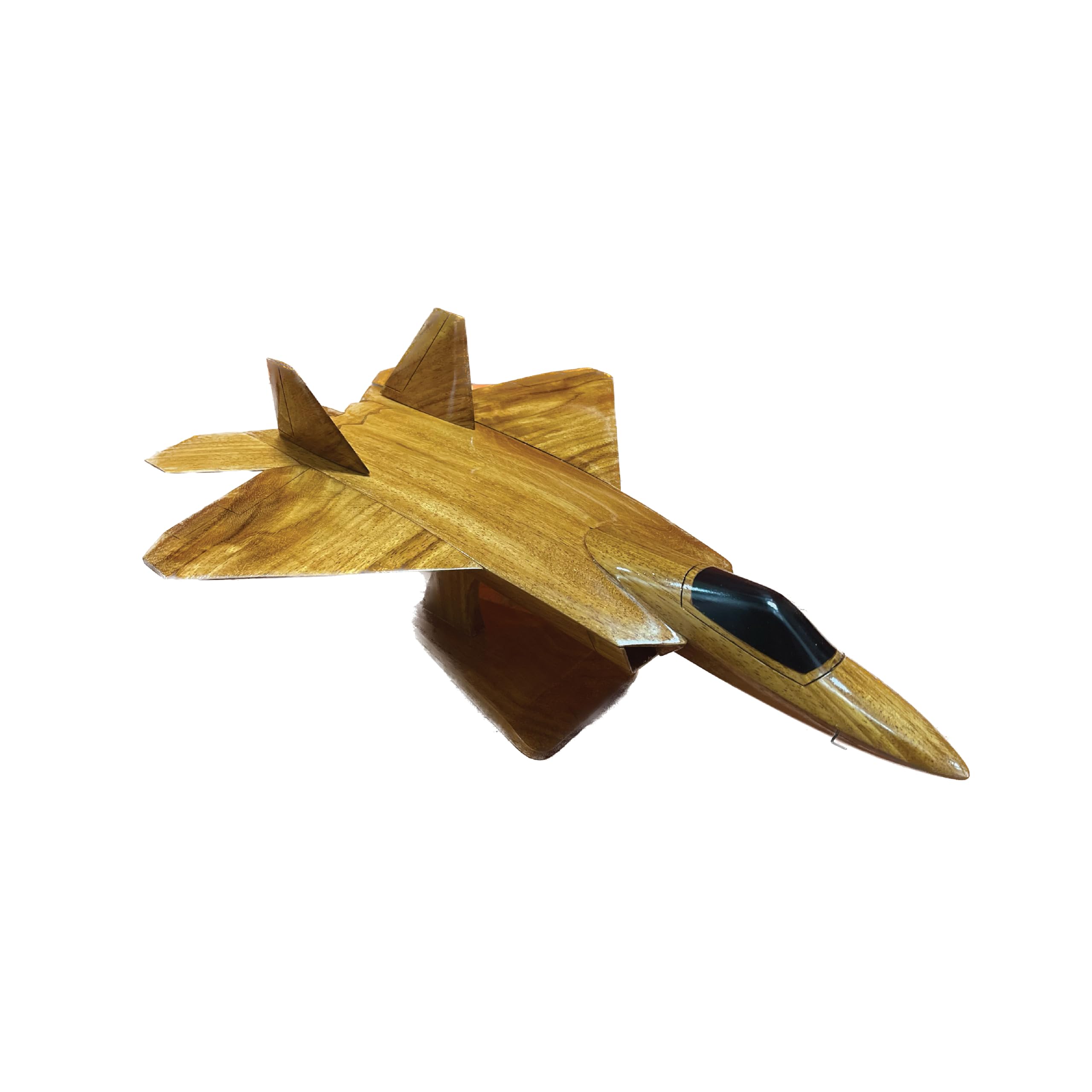 F22 Raptor Fighter Jet Mahogany Wood Desktop Model - Perfect Military Aircraft Collectible for Office Decor, Gift for Aviation Enthusiasts & Home Display