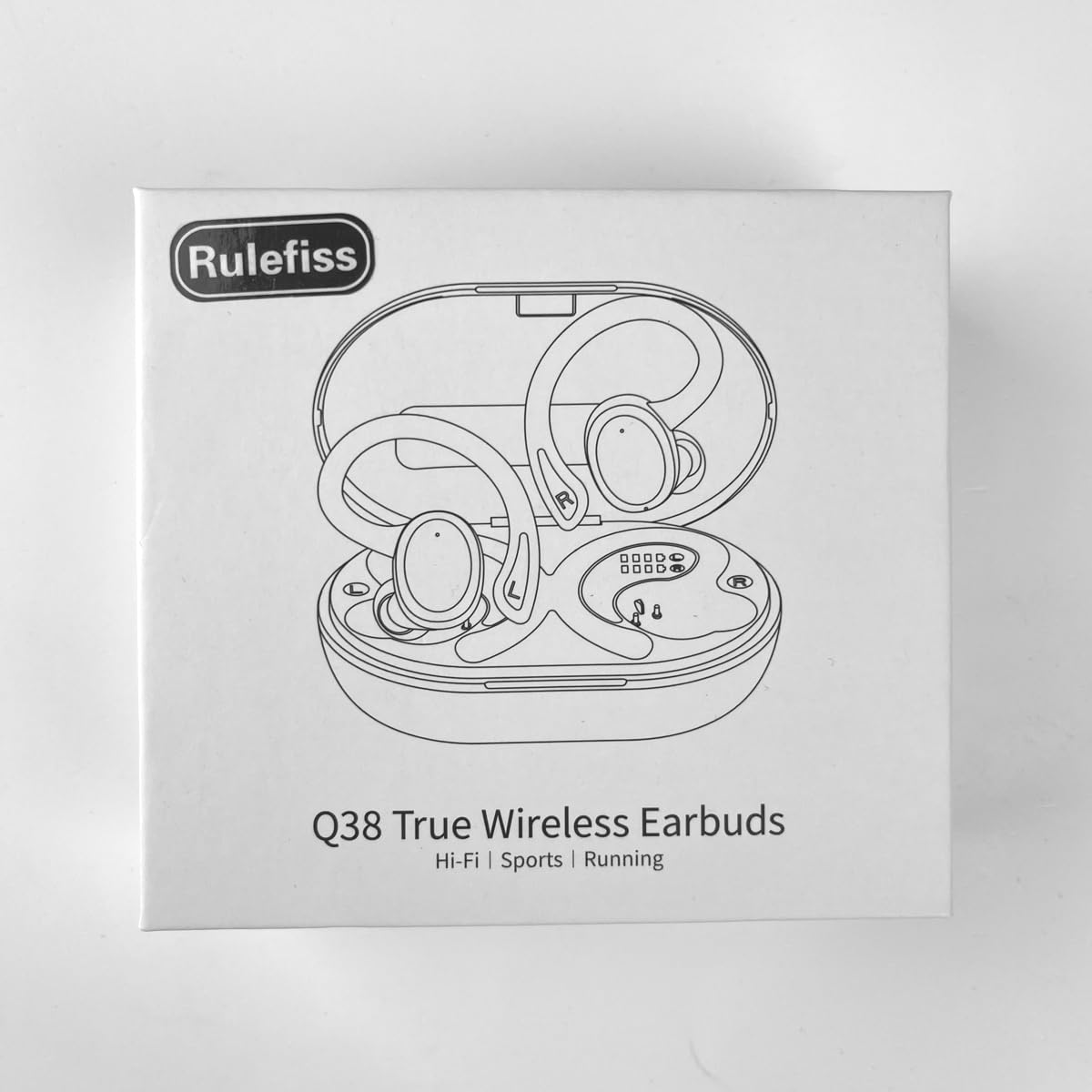 Wireless Bluetooth Earbuds with Noise Cancellation, 48H Playtime, HD Mic & Dual LED Display - IP7 Waterproof Sports Earphones with Ear Hooks & USB-C Charging for Running, Gym, Workouts and Commuting