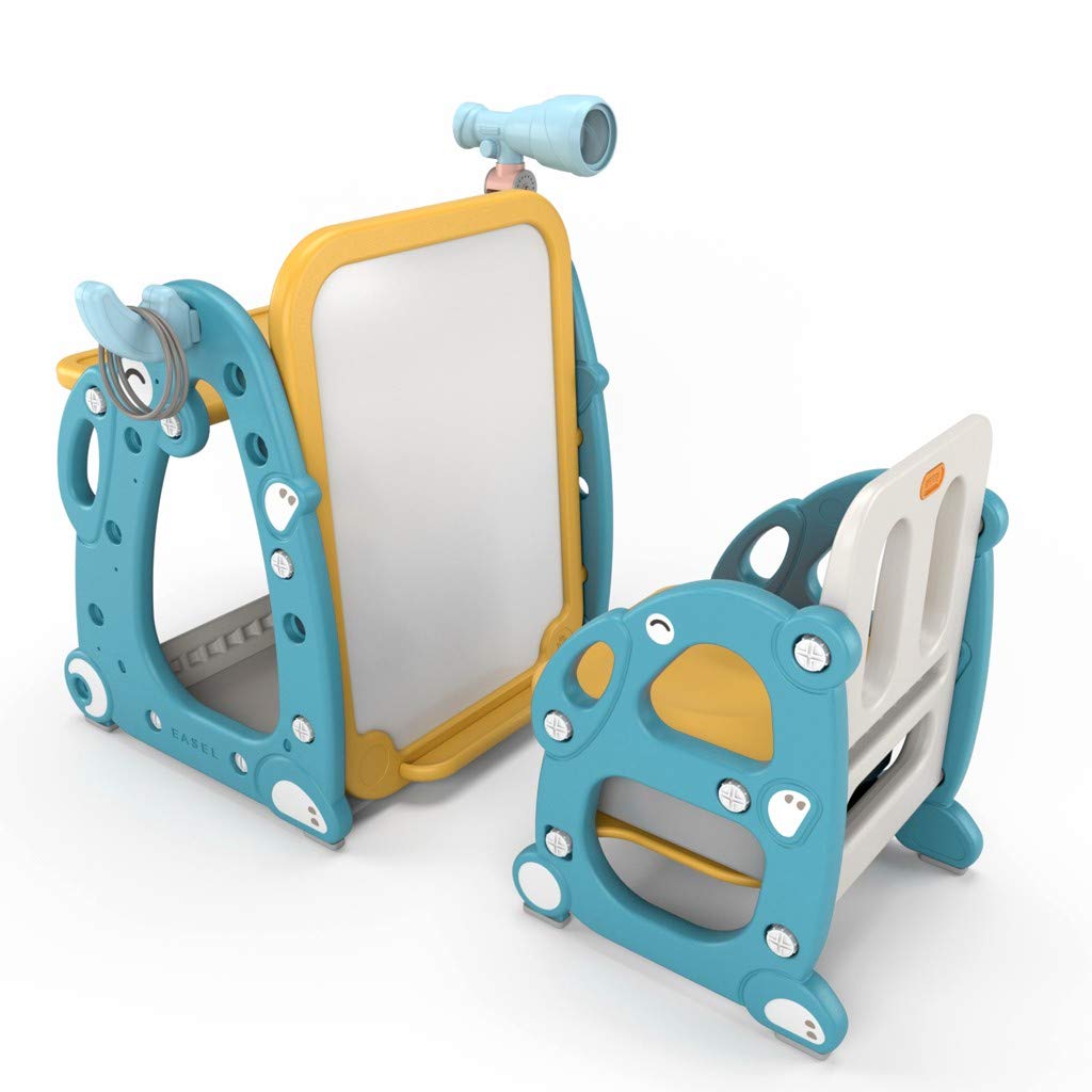 Kids Art Easel Play Station with Desk, Storage Basket, Drawing Board & Chair - Perfect for Home, Classroom & Creative Play