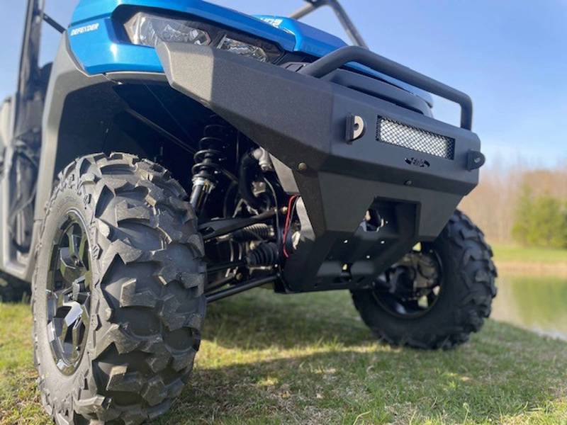 14742 EMP Defender Front Bumper & Brush Guard for Off-Road Protection - Heavy Duty Steel Bumper with Winch Mount for Jeep, Truck & SUV | Perfect for Trail Riding, Rock Crawling & Adventure Off-Roading