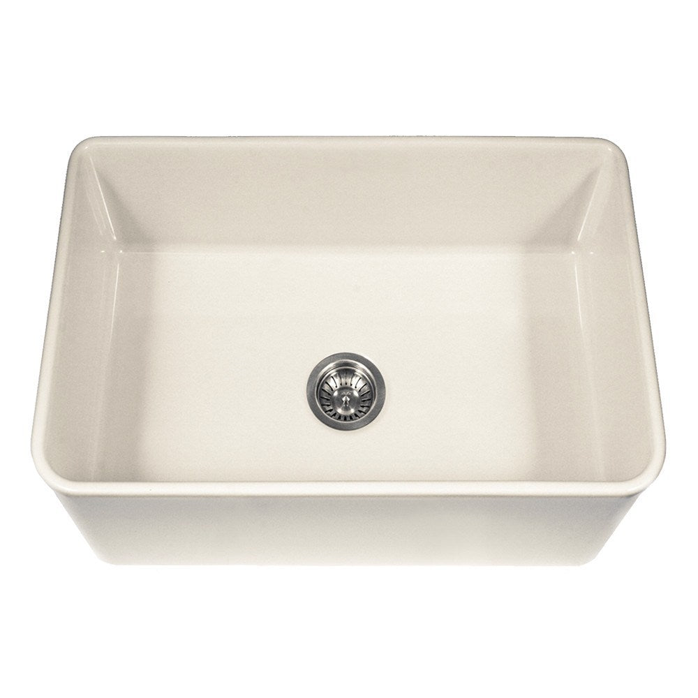 Houzer PTS 4100 Platus Series 30 Inch Apron Front Fireclay Single Bowl Kitchen Sink - Durable Farmhouse Sink for Modern & Rustic Kitchens, Perfect for Cooking & Entertaining