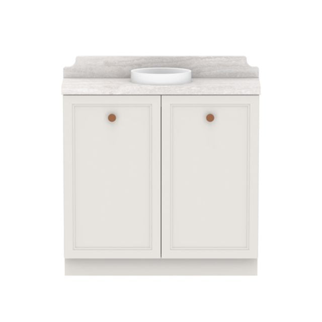 ADP Mabel Mini Freestanding Vanity with Cherry Pie Benchtop - Compact Bathroom Makeup Dressing Table for Small Spaces, Bedroom or Apartment