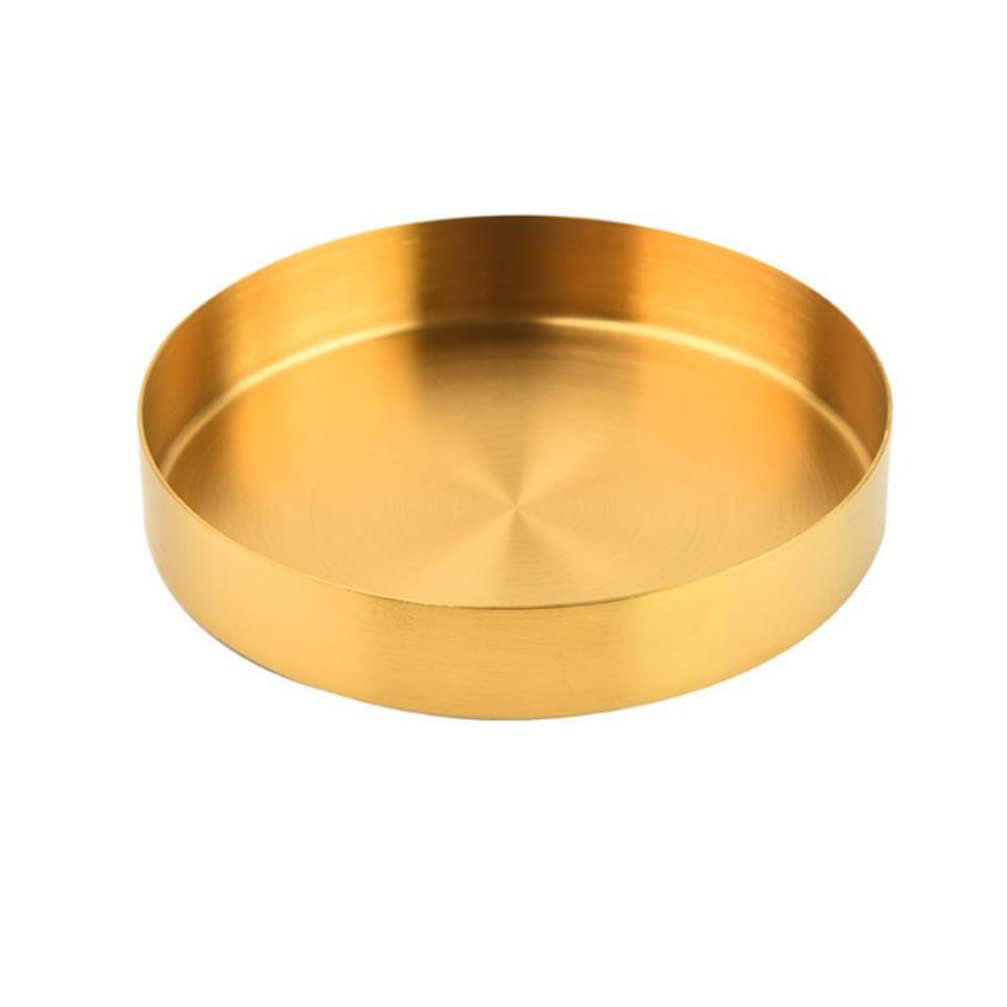 Happyyami Gold Stainless Steel Serving Tray - Jewelry & Cosmetics Organizer for Home & Kitchen Decor