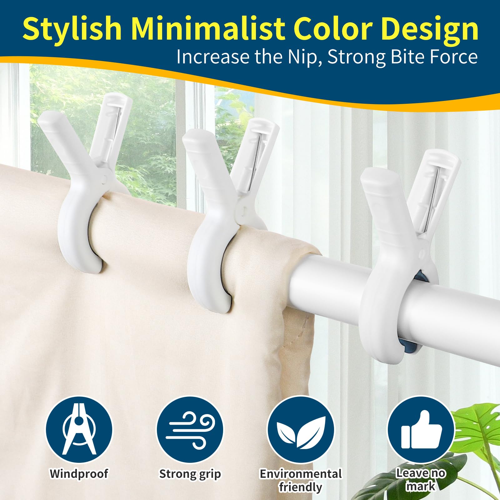 Senbowe 12 Pack Heavy Duty Beach Towel Clips - Windproof Plastic Clothes Pins for Drying on Clothesline & Hanging Rack - Perfect for Pool, Beach, Laundry and Outdoor Use