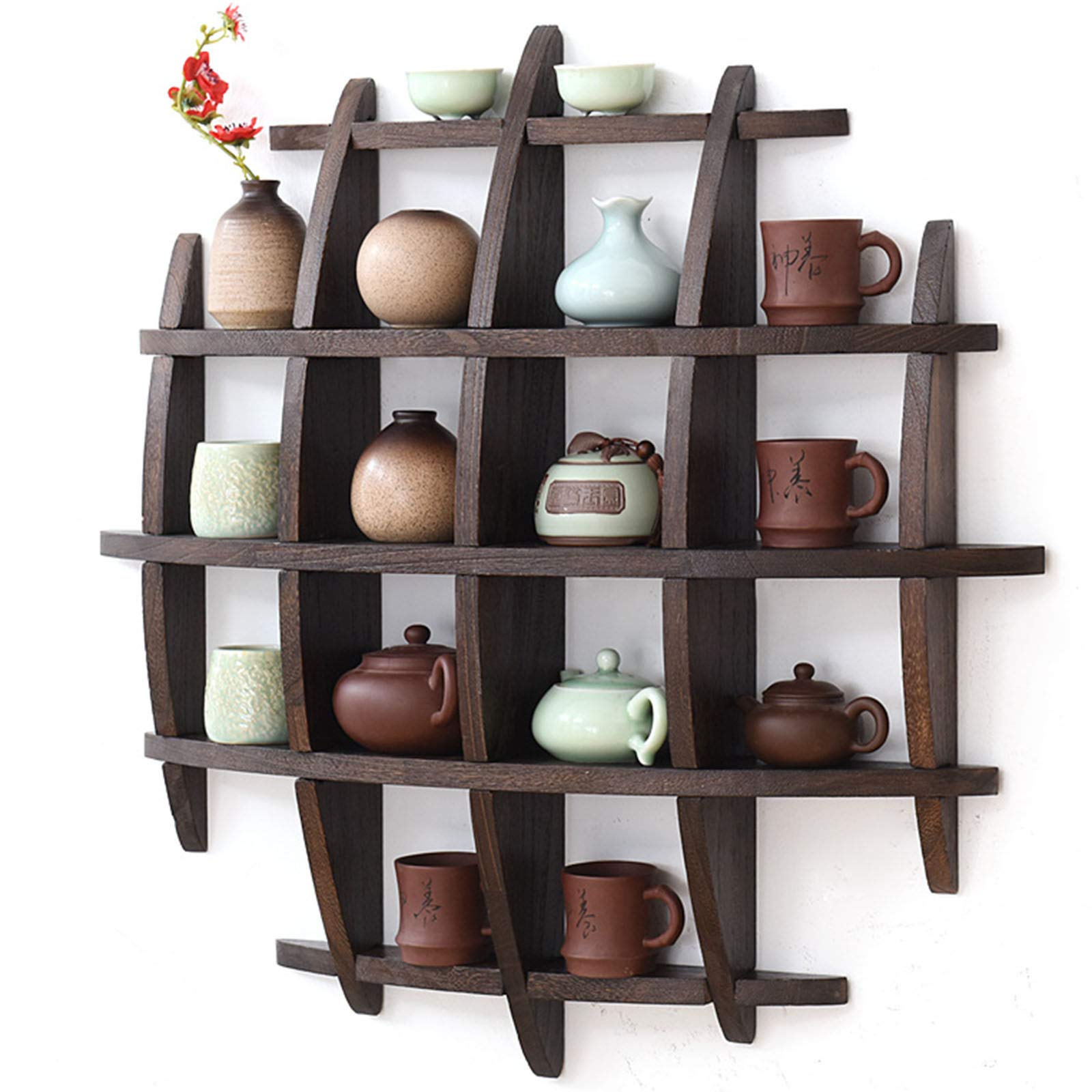 Curio Shelf Wall Mount - Display Shelf for Collectibles & Wall Display Case - Home Decor, Storage & Gift Ideas (70x70cm) - Perfect for Living Room, Bedroom & Office Organization