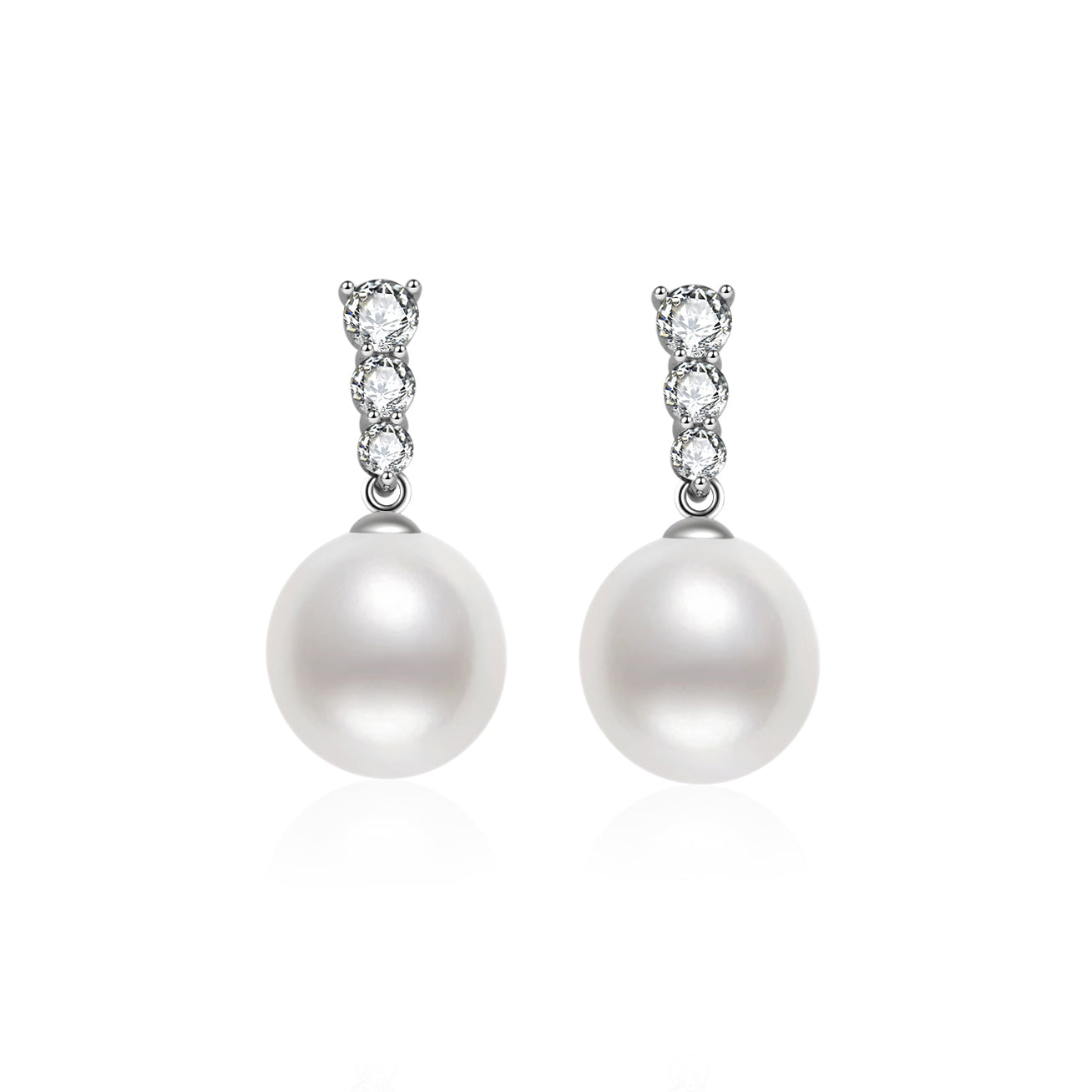18K Solid Gold Australian White Pearl Earrings KE00202 - Elegant Stud Earrings for Women, Perfect for Weddings, Parties & Everyday Wear