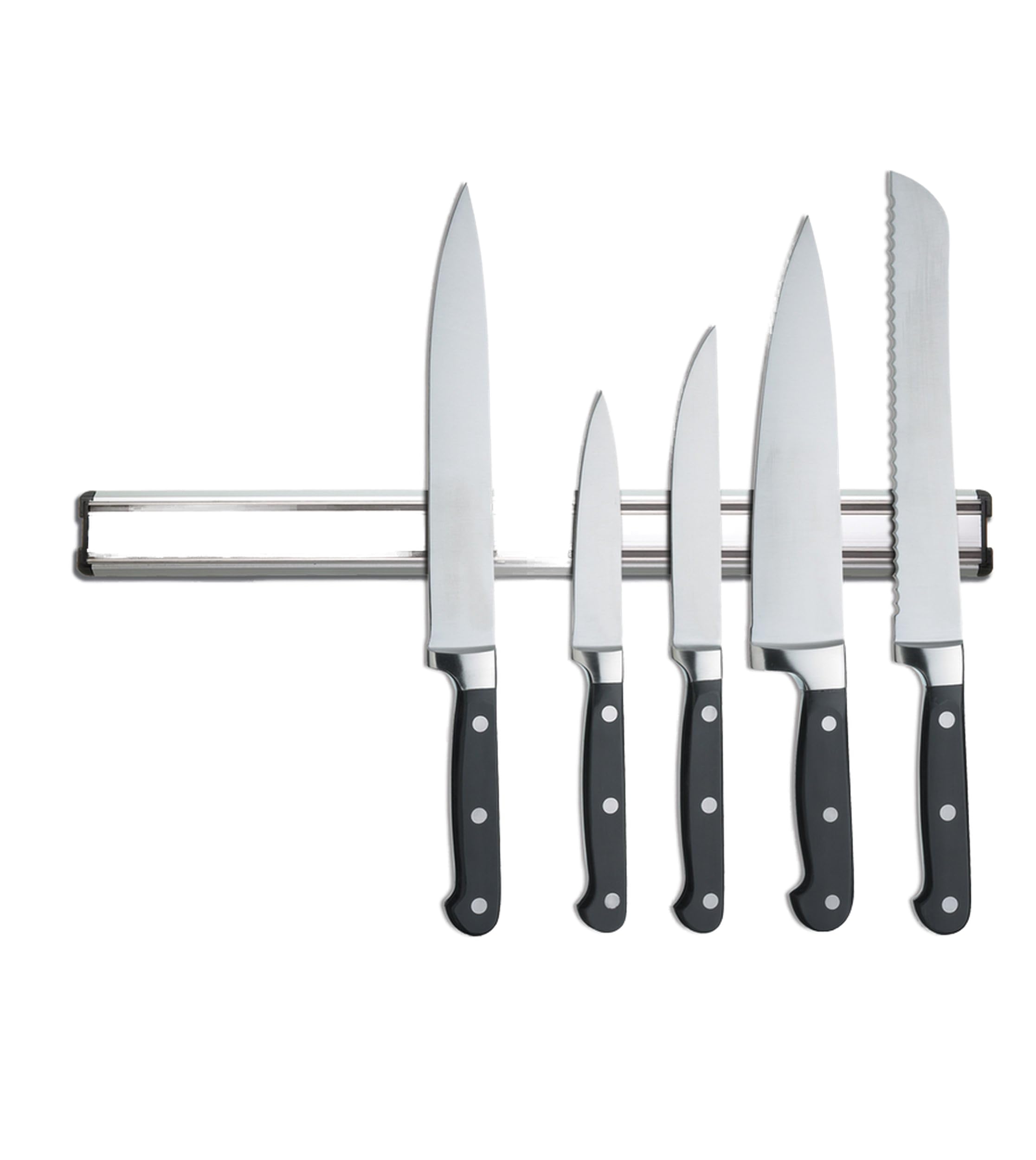 Premium Magnetic Knife Holder for Wall - 45cm Stainless Steel Knife Storage with Strong Hold | Perfect for Kitchen Organization & Chef Knife Display (Silver, Large)
