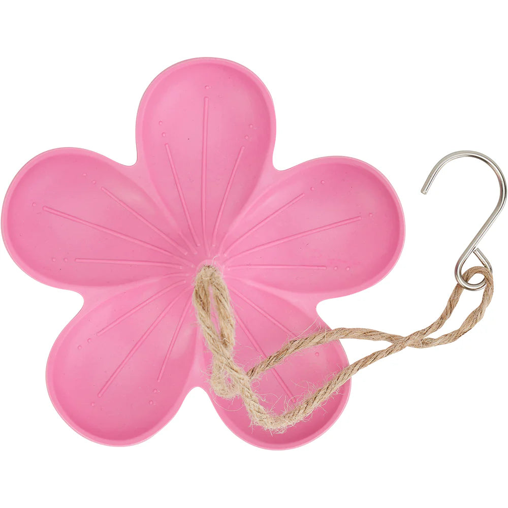 Annabel Trends Pink Bamboo Bird Feeder - Outdoor Garden Decor for Attracting Wild Birds - Perfect for Backyard, Patio & Nature Lovers