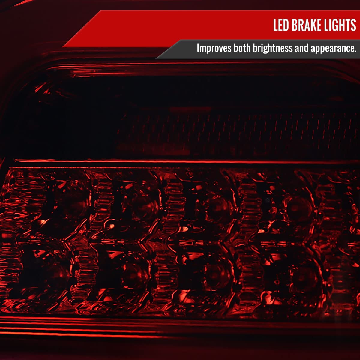 06-11 Car LED Tail Lights - Red Smoke Brake Lamps Pair for Enhanced Visibility & Style | Perfect for Night Driving & Custom Car Upgrades