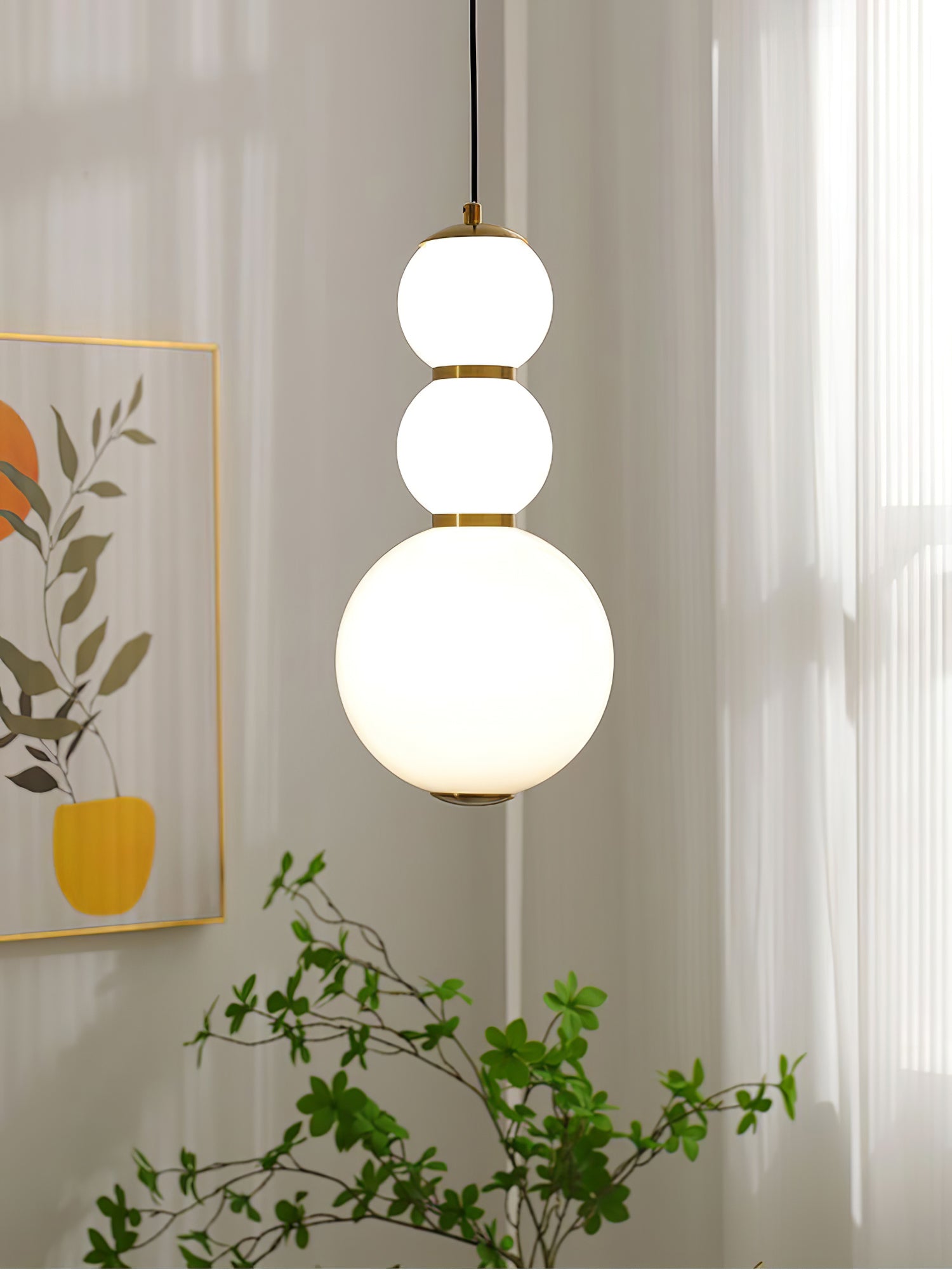Modern Double Globe Pendant Light Fixture - Adjustable Hanging Chandelier for Dining Room, Kitchen Island & Bedroom Lighting