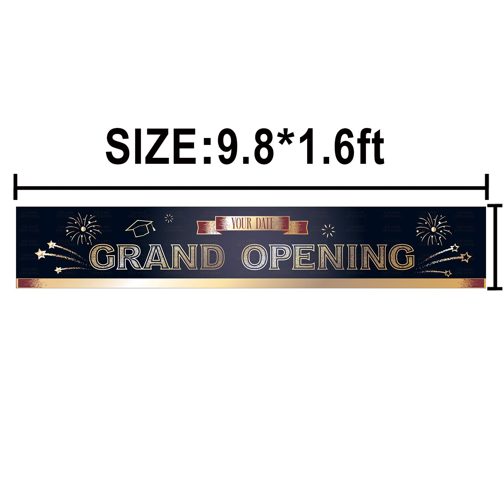 Belrew Large Grand Opening Banner - 9.8ft x 1.6ft Blue Vinyl Backdrop for 2024 Graduations, Office Dealerships, Store Advertising & Restaurant Opening Ceremonies | Perfect for Business Promotions, Grand Events & Retail Decor